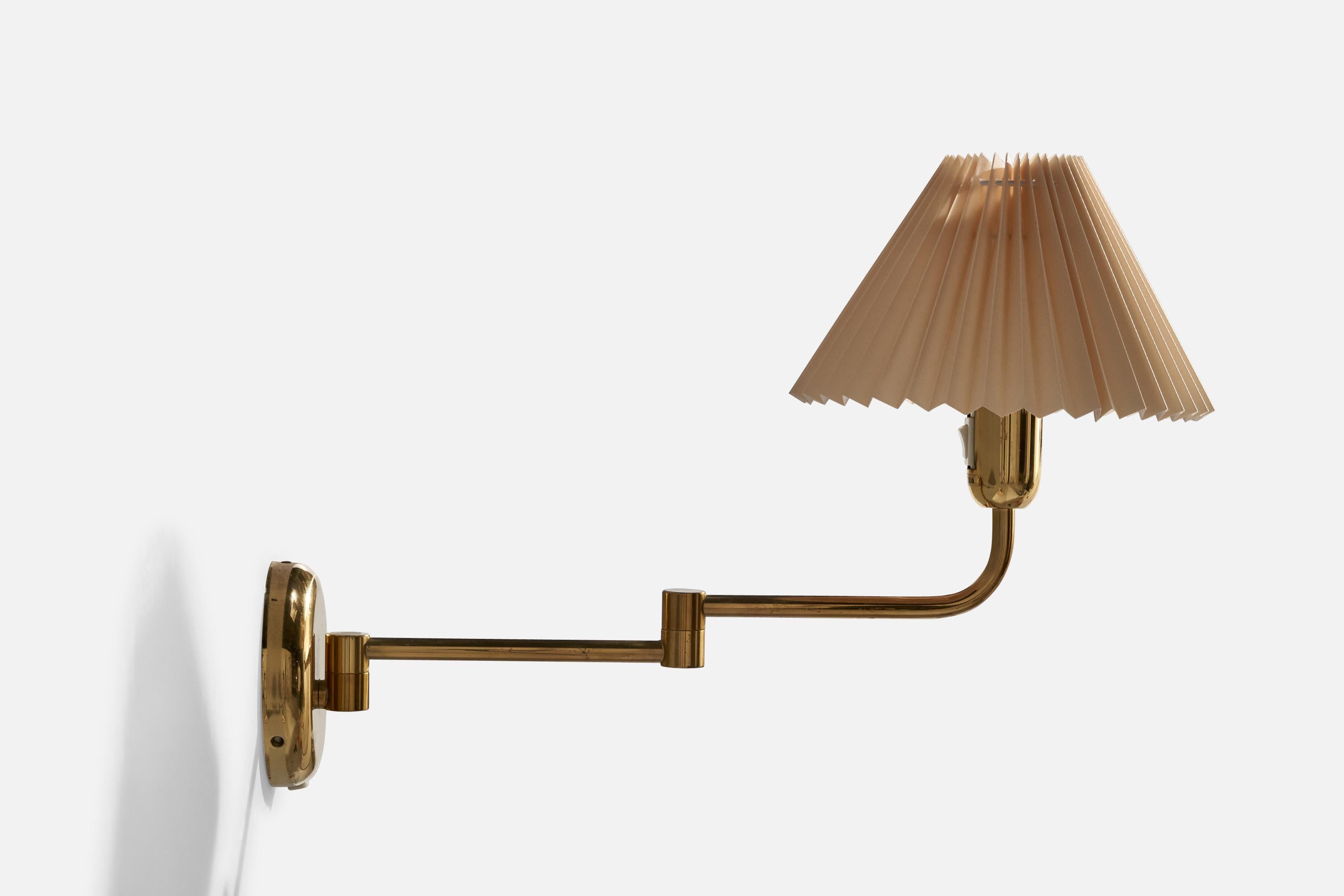 Late 20th Century ÖIA, Wall Lights, Brass, Paper, Sweden, 1970s