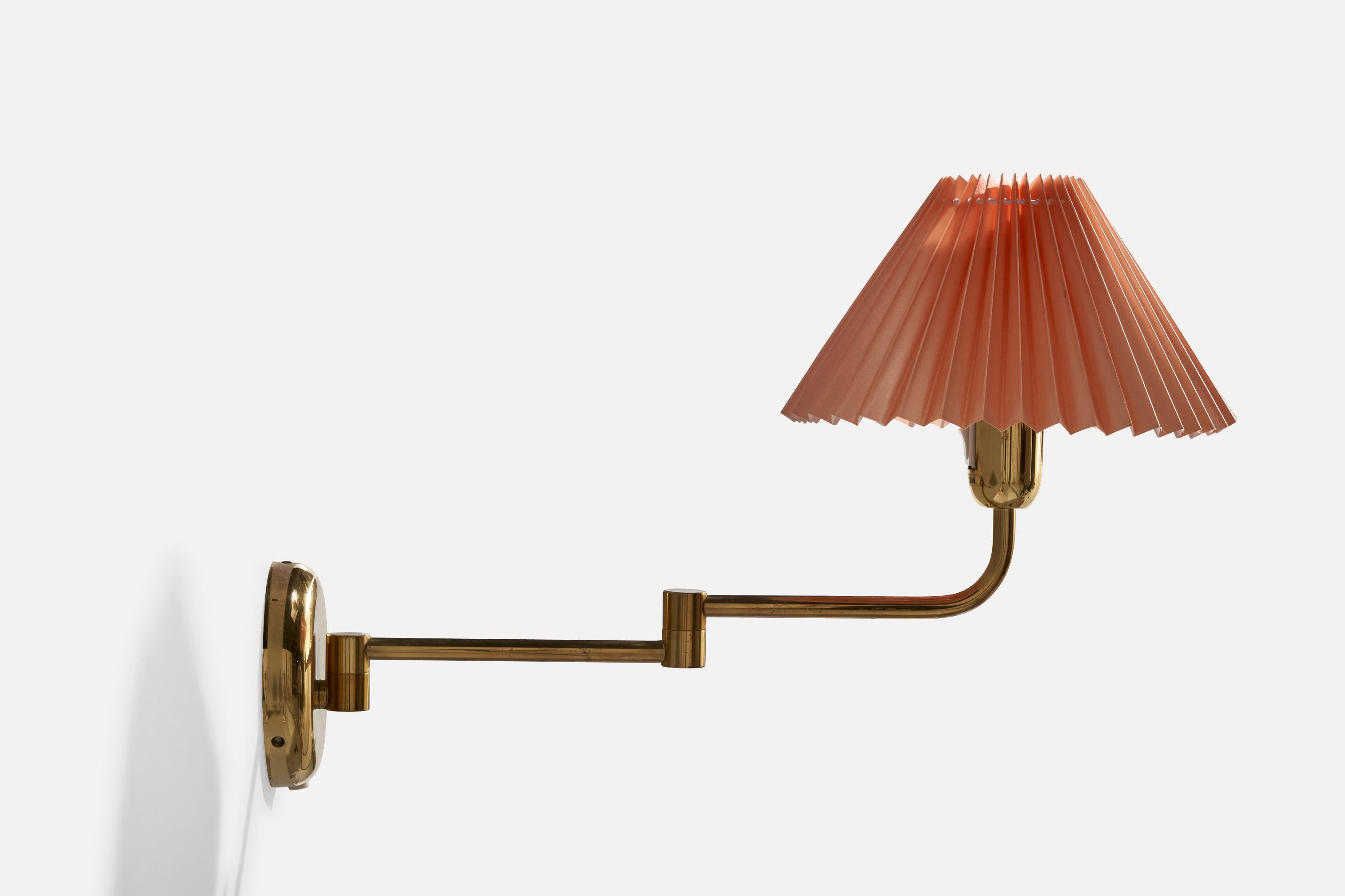 Late 20th Century ÖIA, Wall Lights, Brass, Paper, Sweden, 1970s For Sale