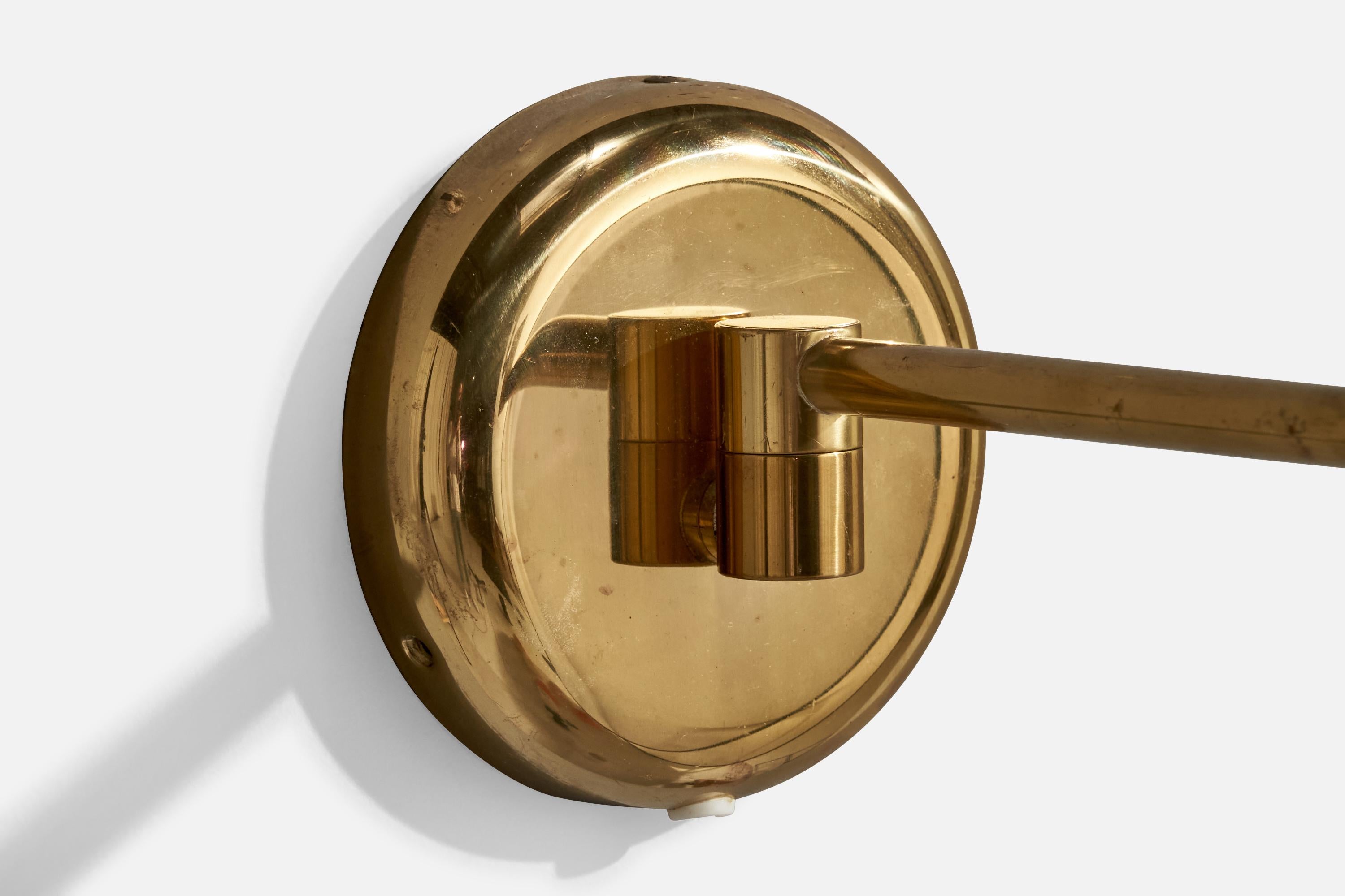 ÖIA, Wall Lights, Brass, Paper, Sweden, 1970s For Sale 1