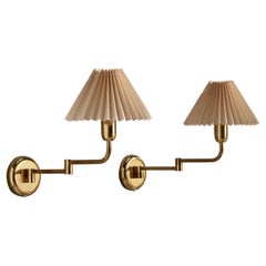 ÖIA, Wall Lights, Brass, Paper, Sweden, 1970s