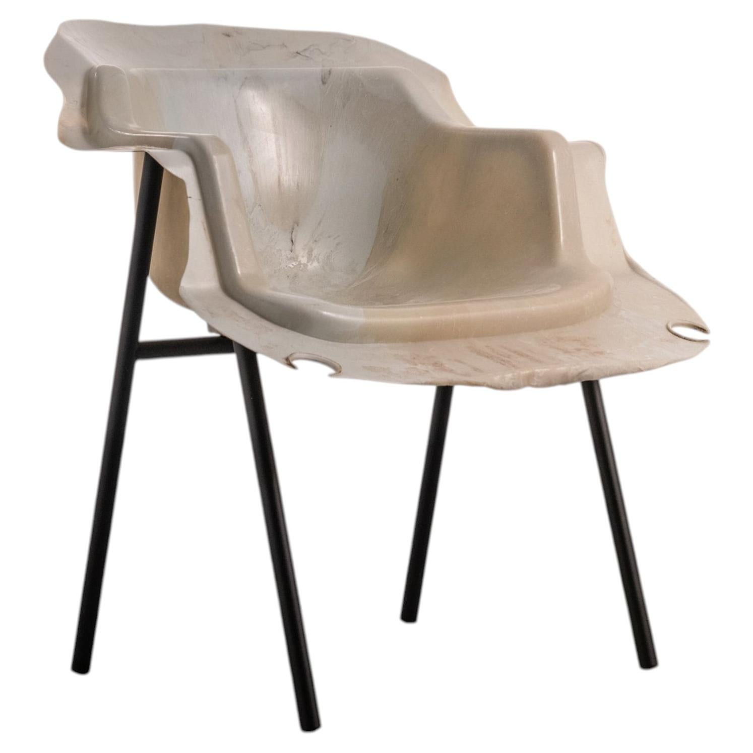 Oiko Design Office BL07 Armchair, Black Recycled Plastic, Modern Style For Sale