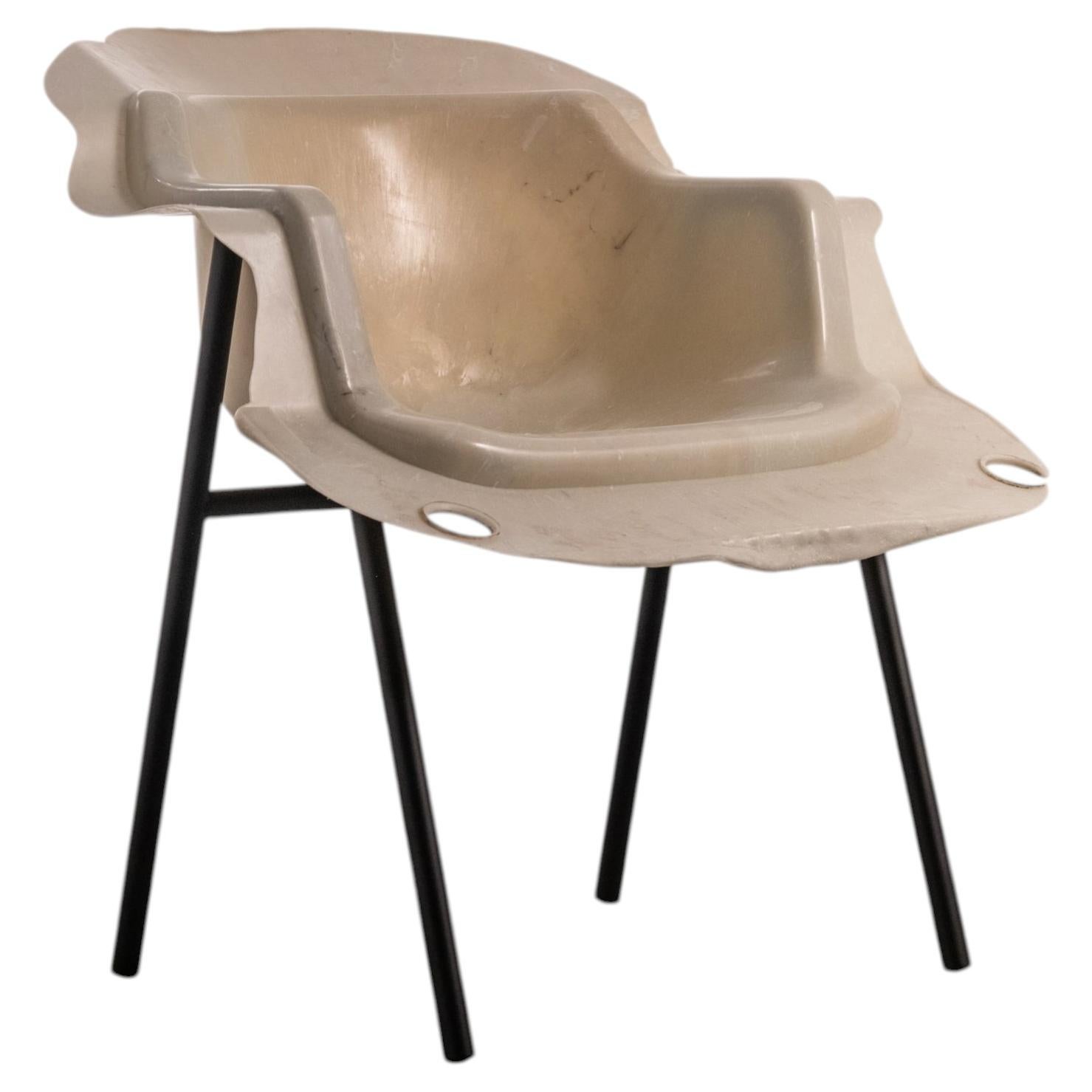 Oiko Design Office BL09 Armchair, Black Recycled Plastic, Modern Style For Sale