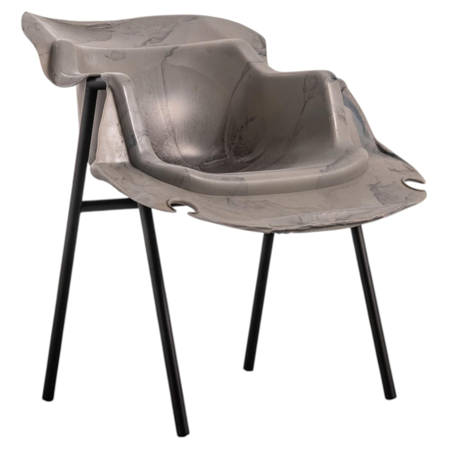 Oiko Design Office GR04 Armchair, Black Recycled Plastic, Modern Style For Sale