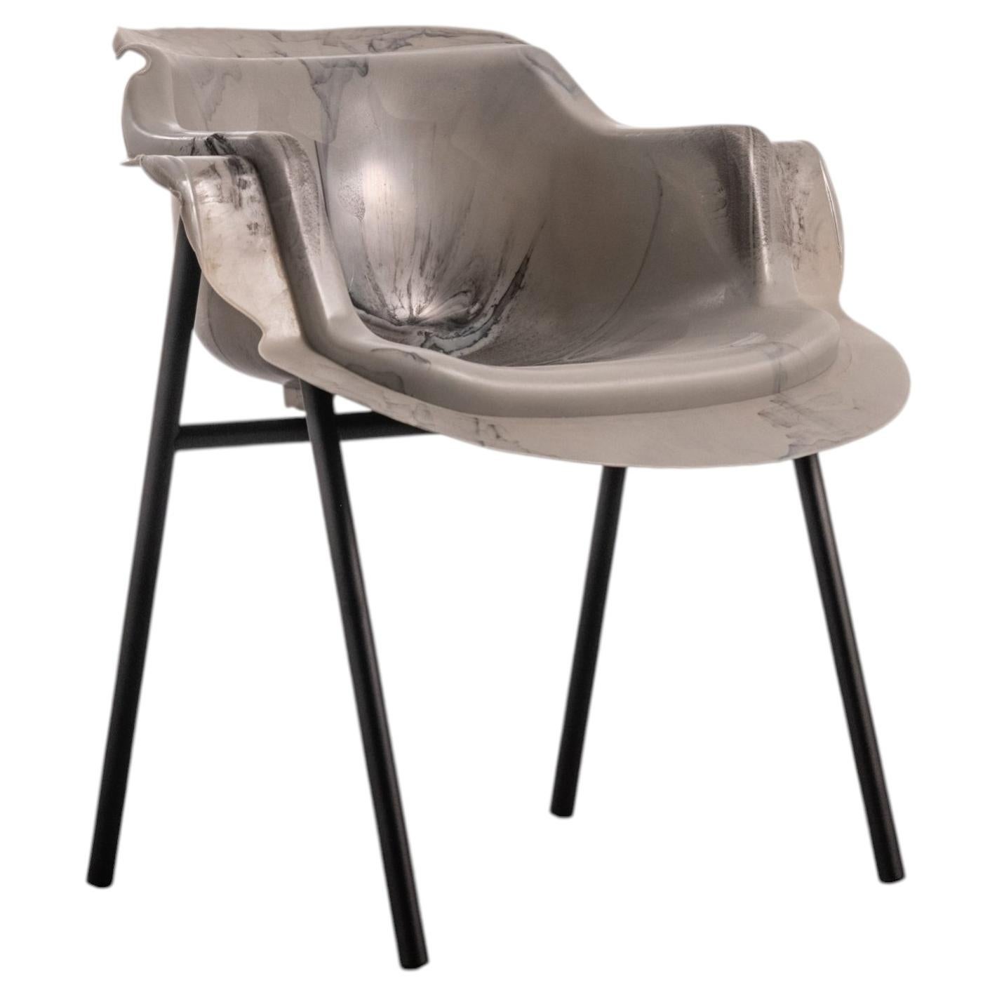 Oiko Design Office GR09 Armchair, Black Recycled Plastic, Modern Style For Sale