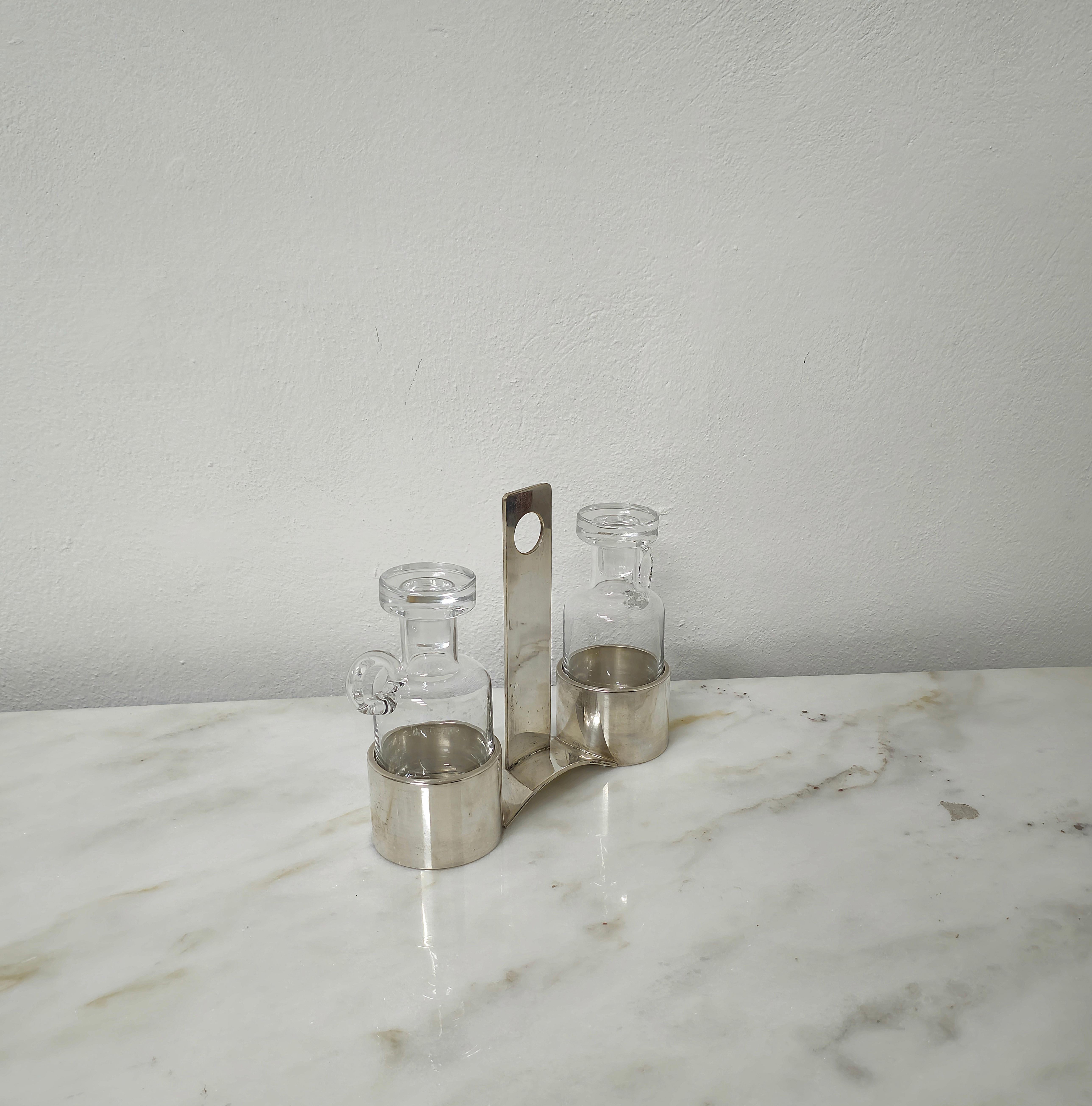 Oil and Vinegar Cruet Set Mid-Century Design Italy 1970s Vintage For Sale 1