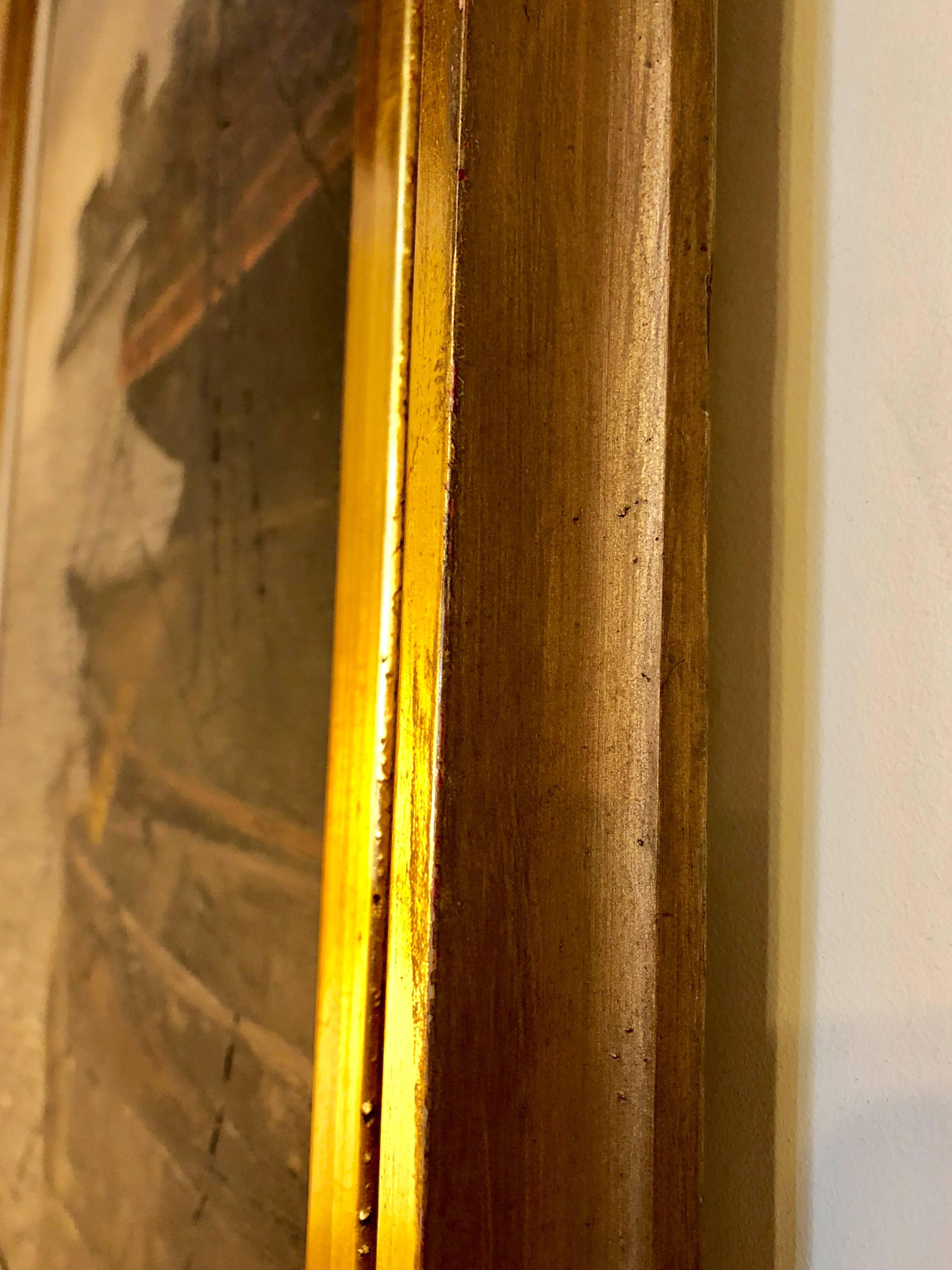 Ölgemälde auf Leinwand in feinem vergoldetem Rahmen von Renne Diaz, Boote im Hafen 8