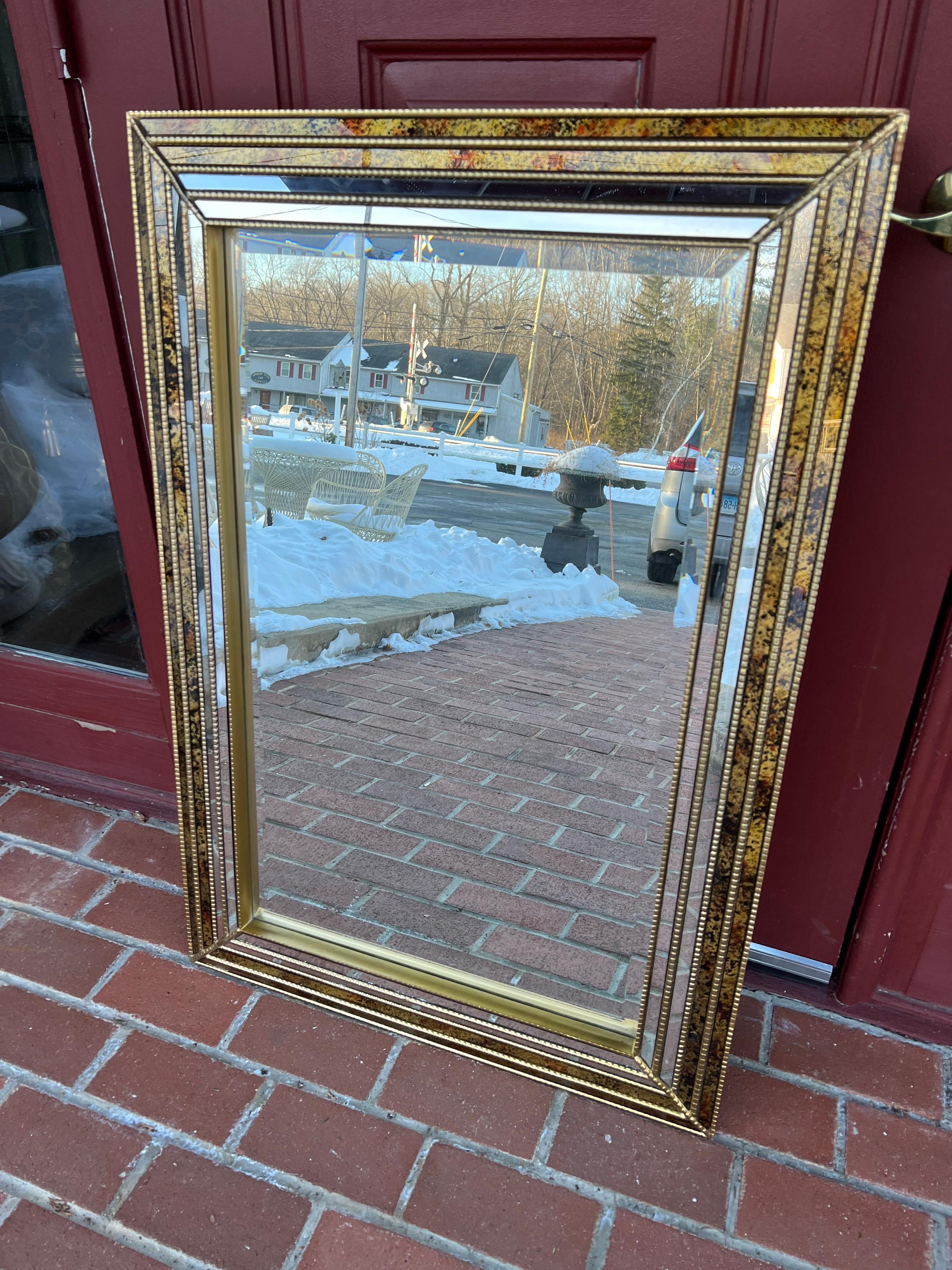 Oil Drip Beveled Mirror Attributed to LaBarge 4
