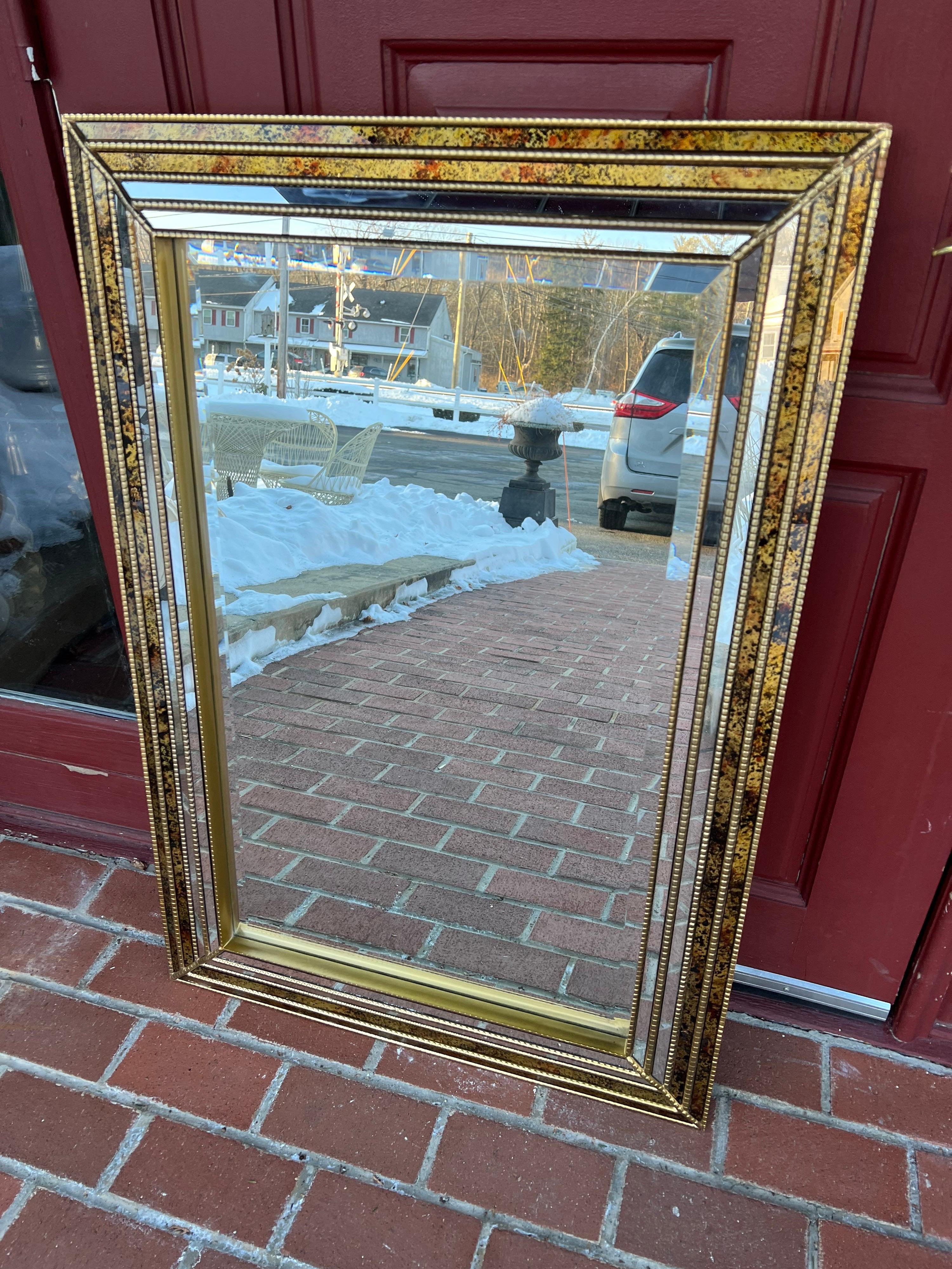 Oil Drip Beveled Mirror Attributed to LaBarge 6
