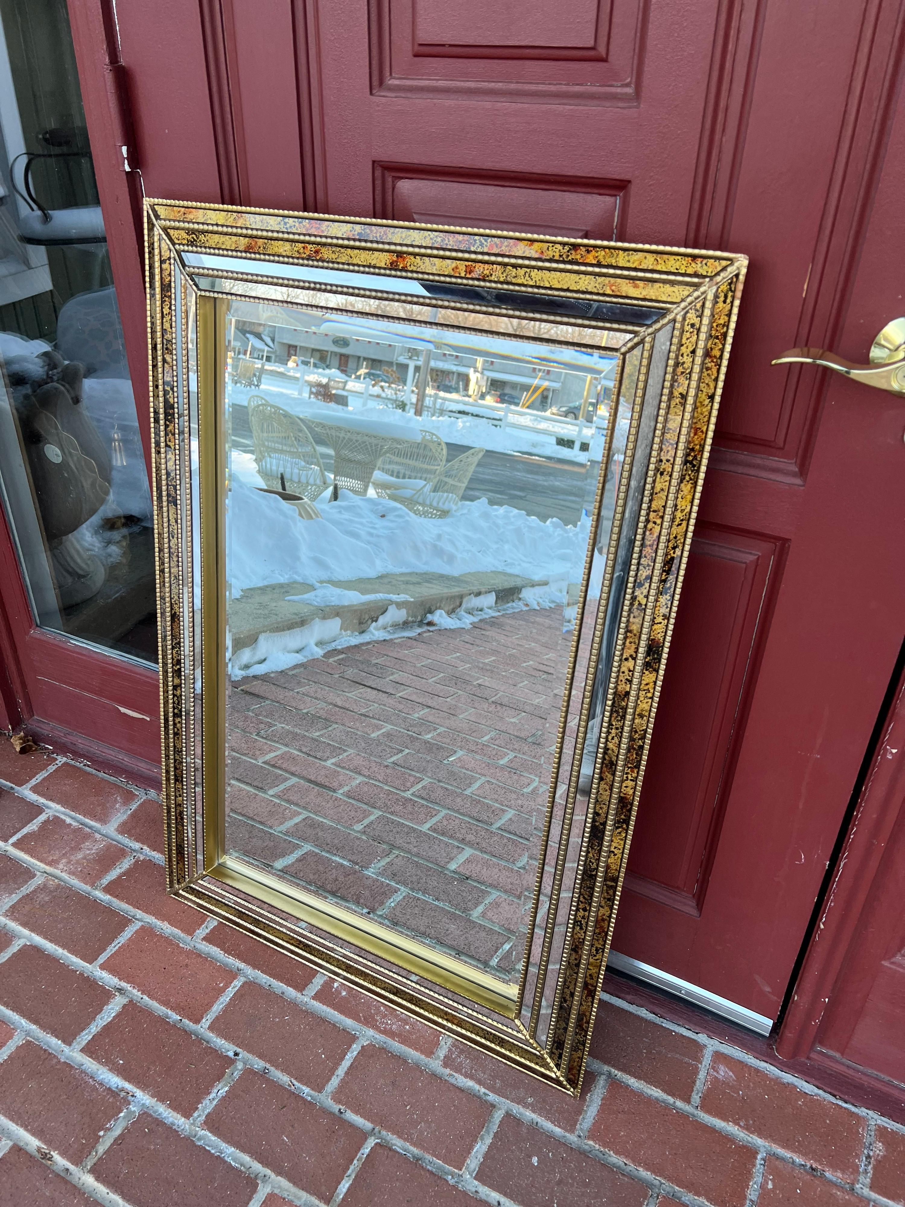 Oil Drip Beveled Mirror Attributed to LaBarge 9