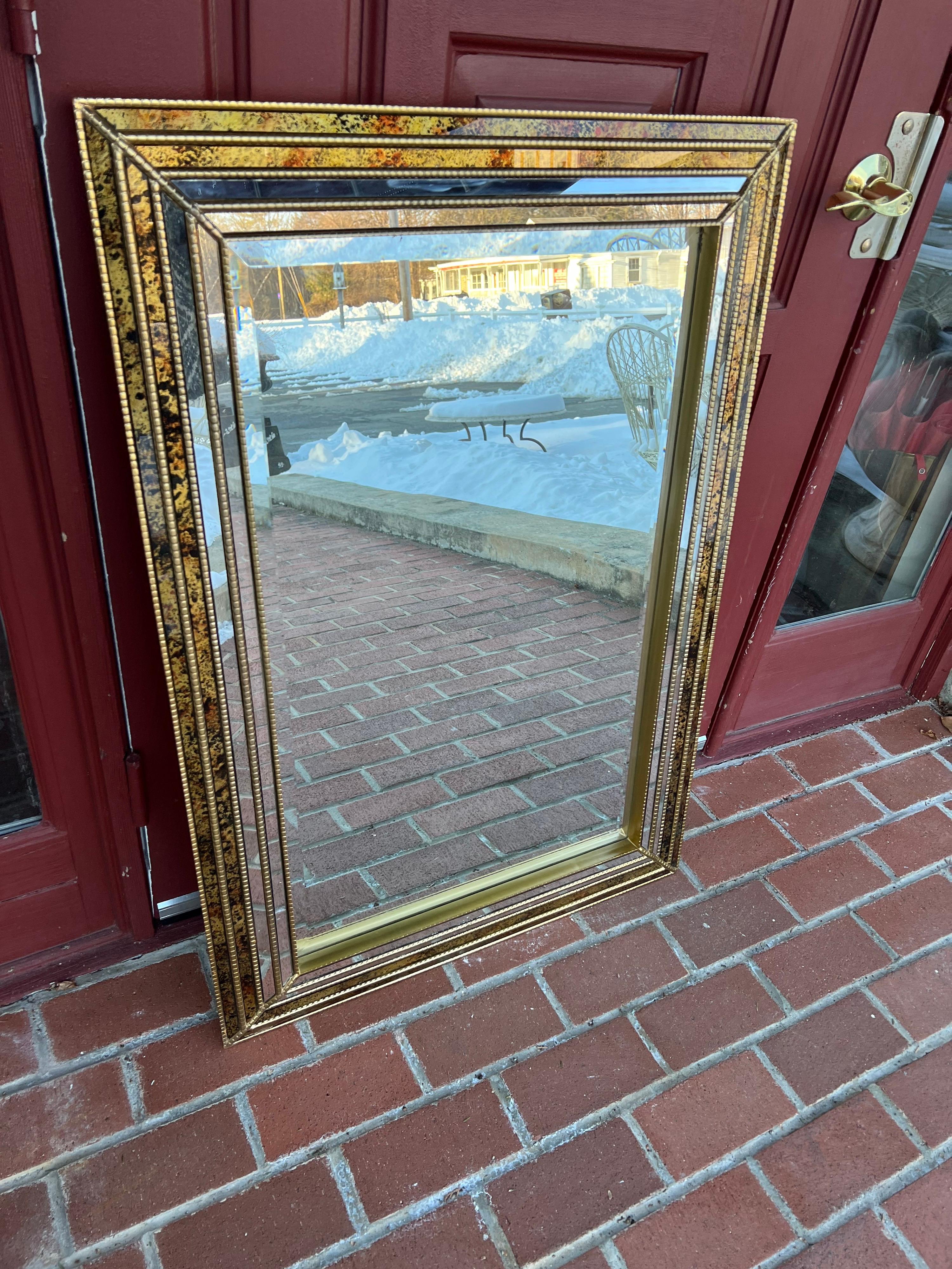 Oil Drip Beveled Mirror Attributed to LaBarge 12