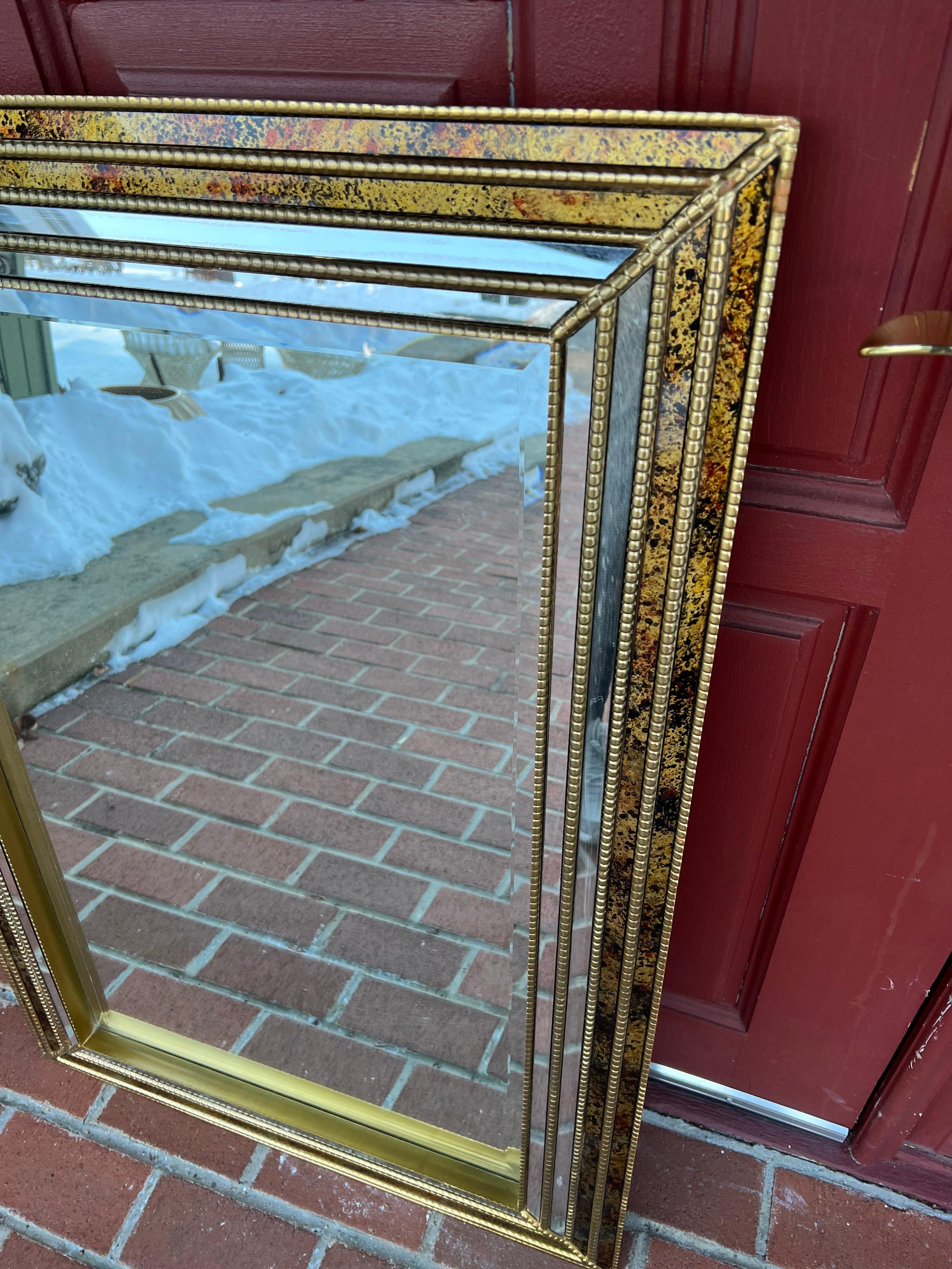 Oil Drip Beveled Mirror Attributed to LaBarge 13