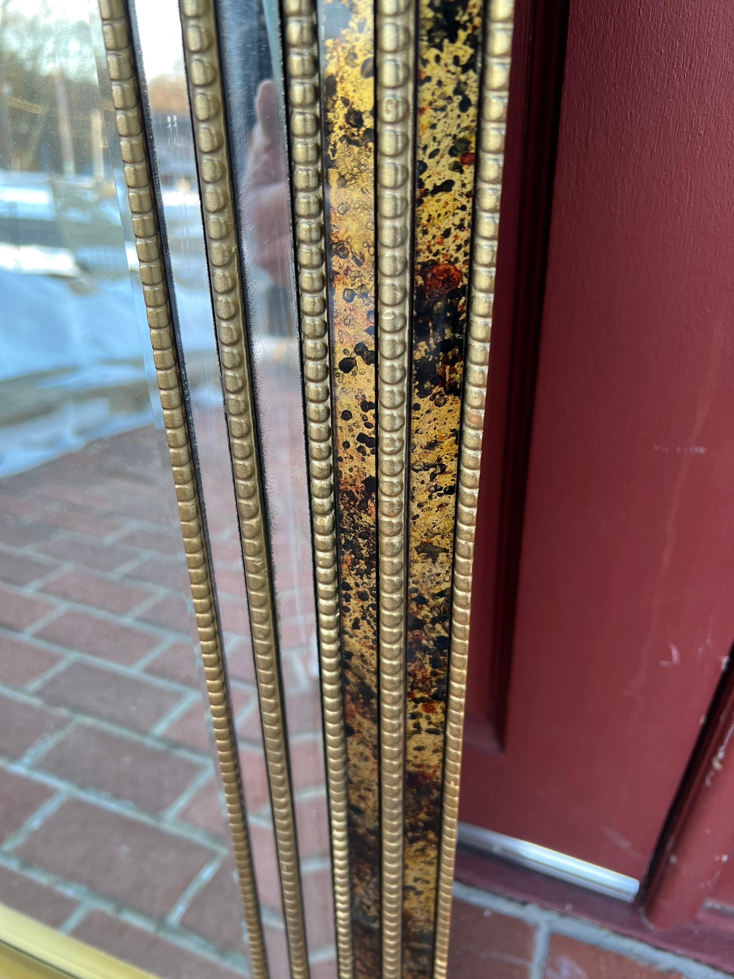 Oil Drip Beveled Mirror Attributed to LaBarge In Good Condition In Redding, CT