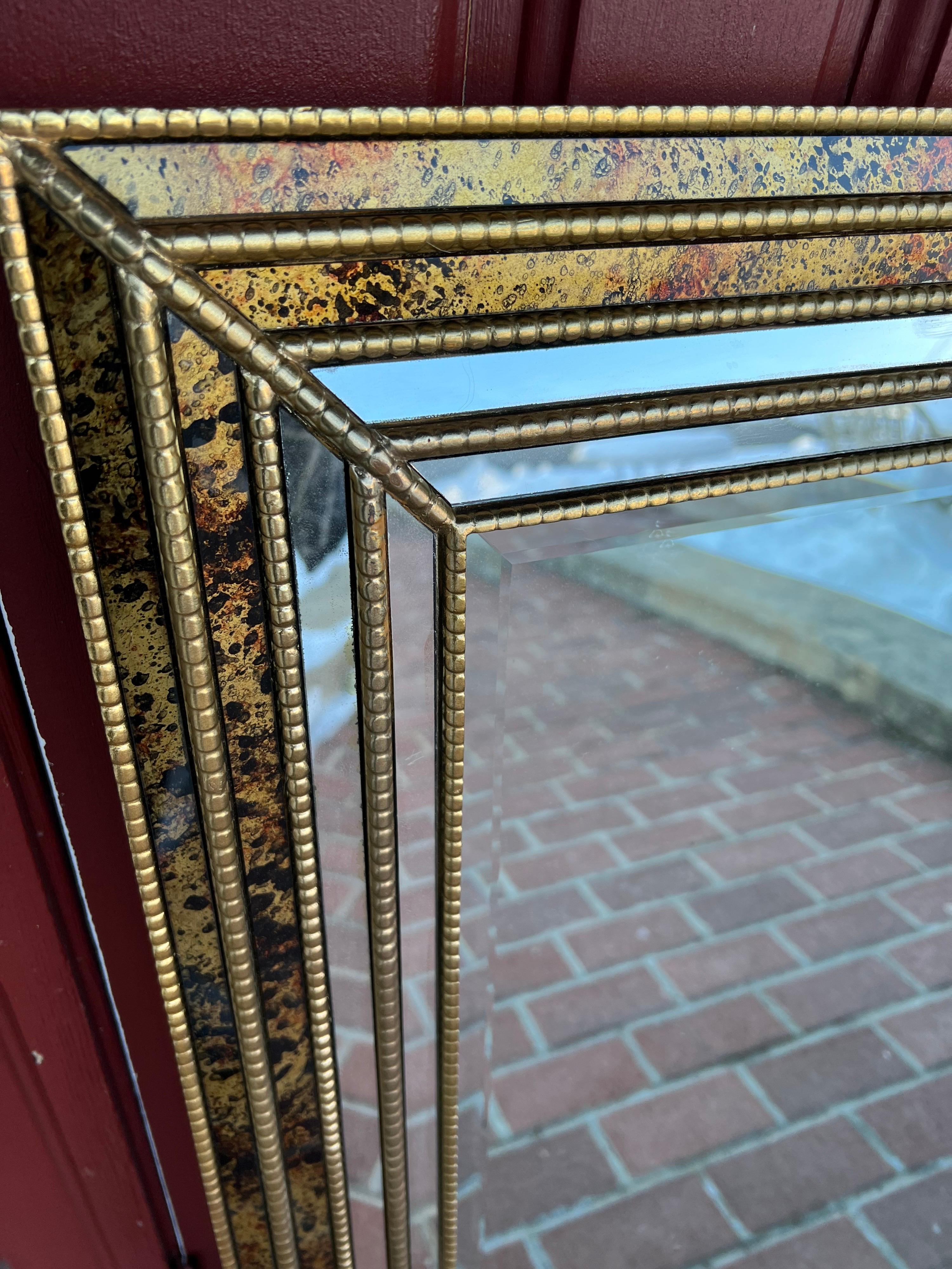 Oil Drip Beveled Mirror Attributed to LaBarge 2