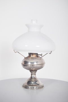 Oil-fired Table Lamp in Chromed Metal