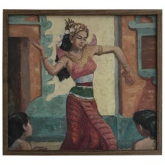 Oil Knife Painting of an Indian Dancer