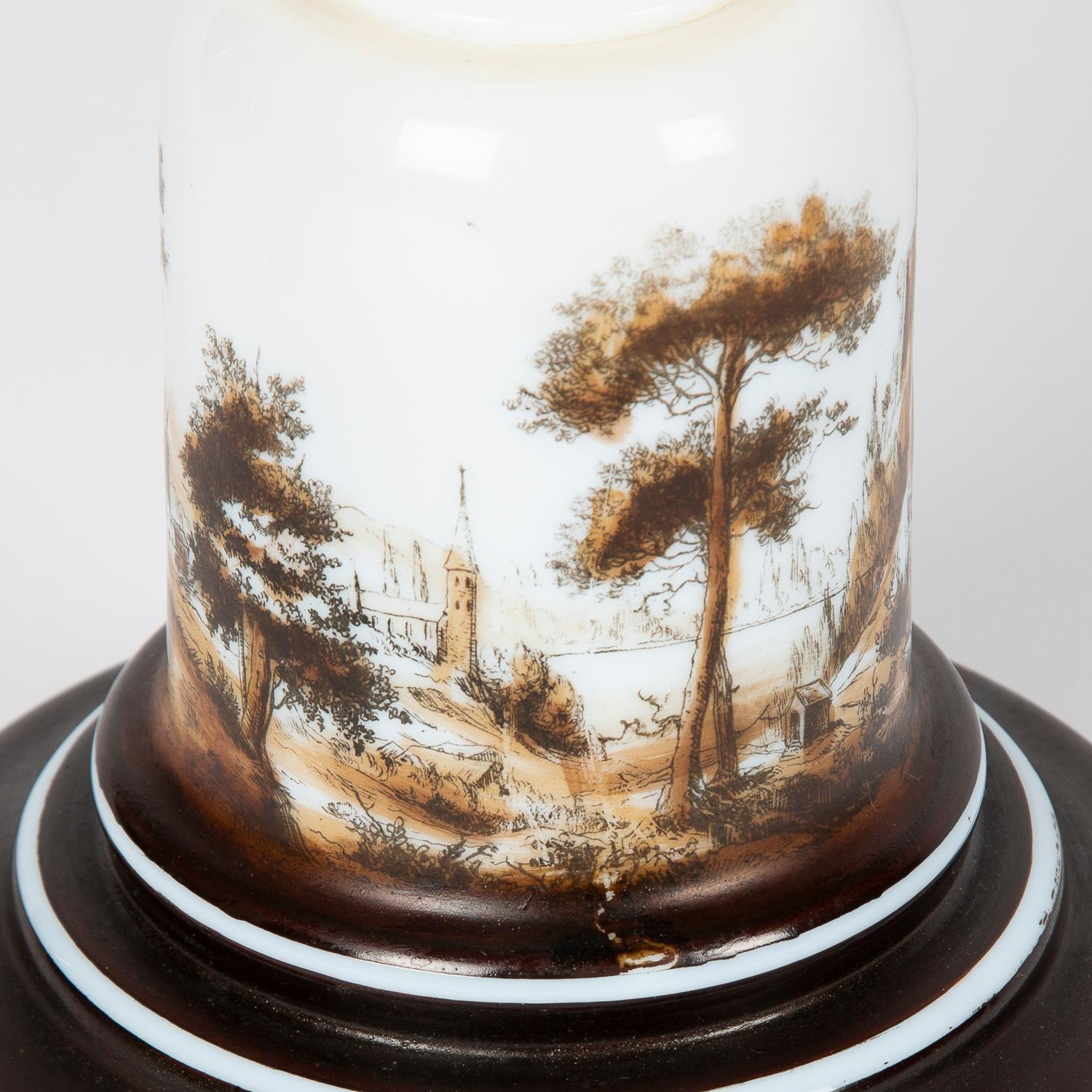 Lampe à huile avec abat-jour en forme de globe d'éclairage, vers 1885 en vente 6