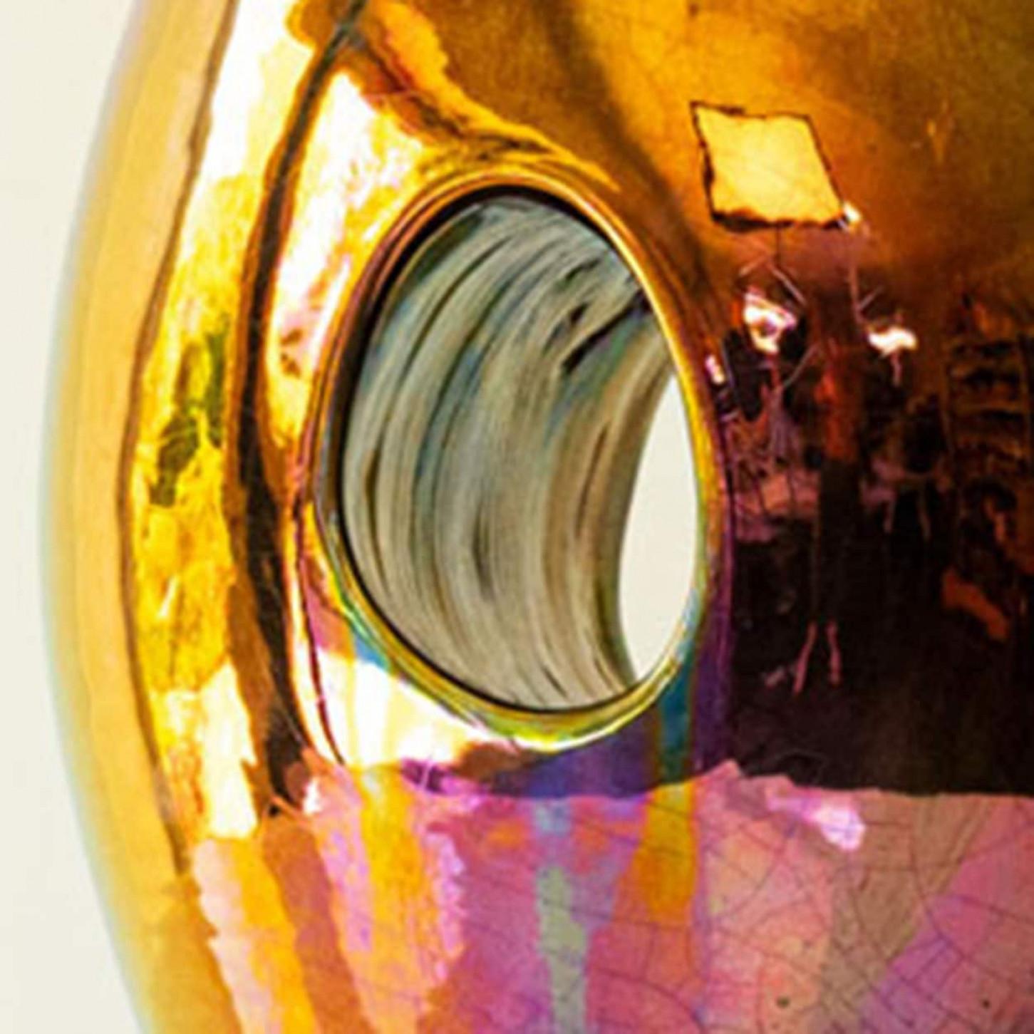 Mid-Century moderno Lampada da tavolo multicolore a olio, paralume su misura di R. Houben in vendita