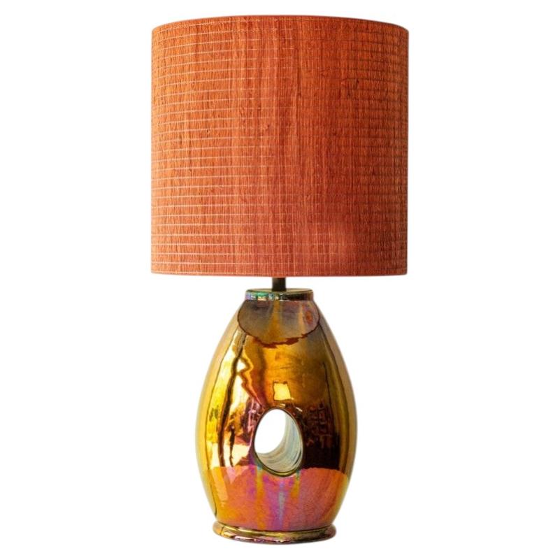 Oil Look Multicolor Table Lamp, Custom Made Lampshade by R. Houben