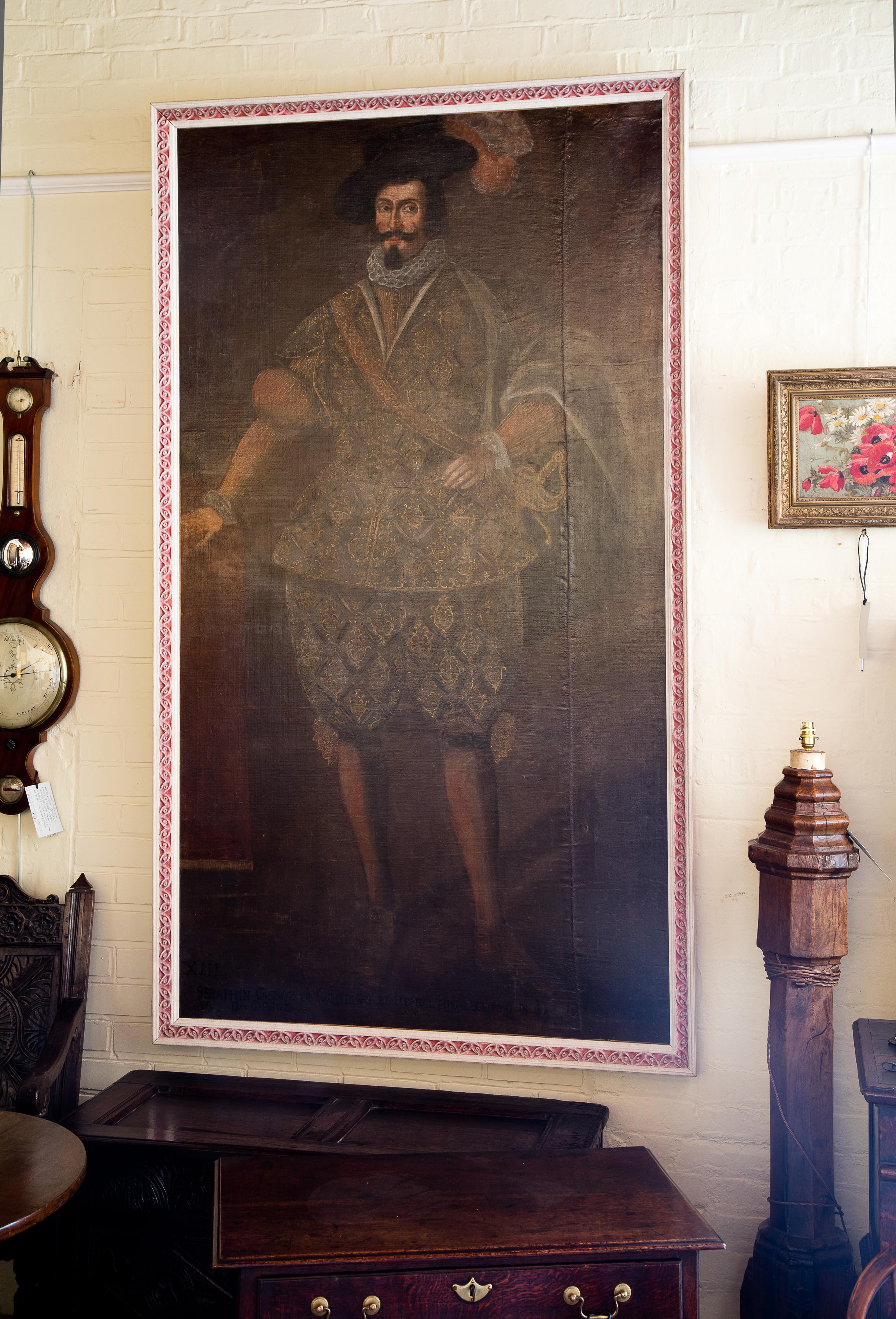 17thc Large Oil of Spanish Nobleman For Sale 4