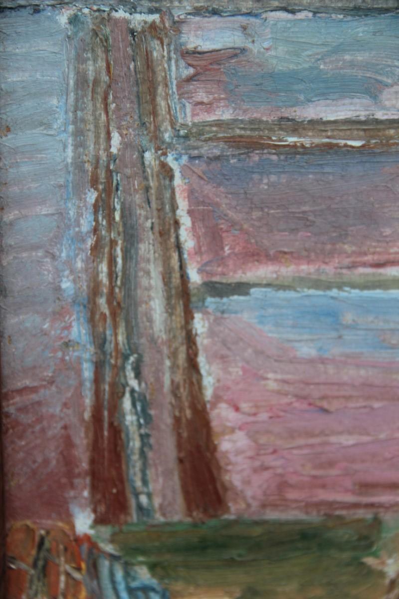 Oil of the 1960s Italian Represents the Saltworks of the Island of Mozia Trapani For Sale 11