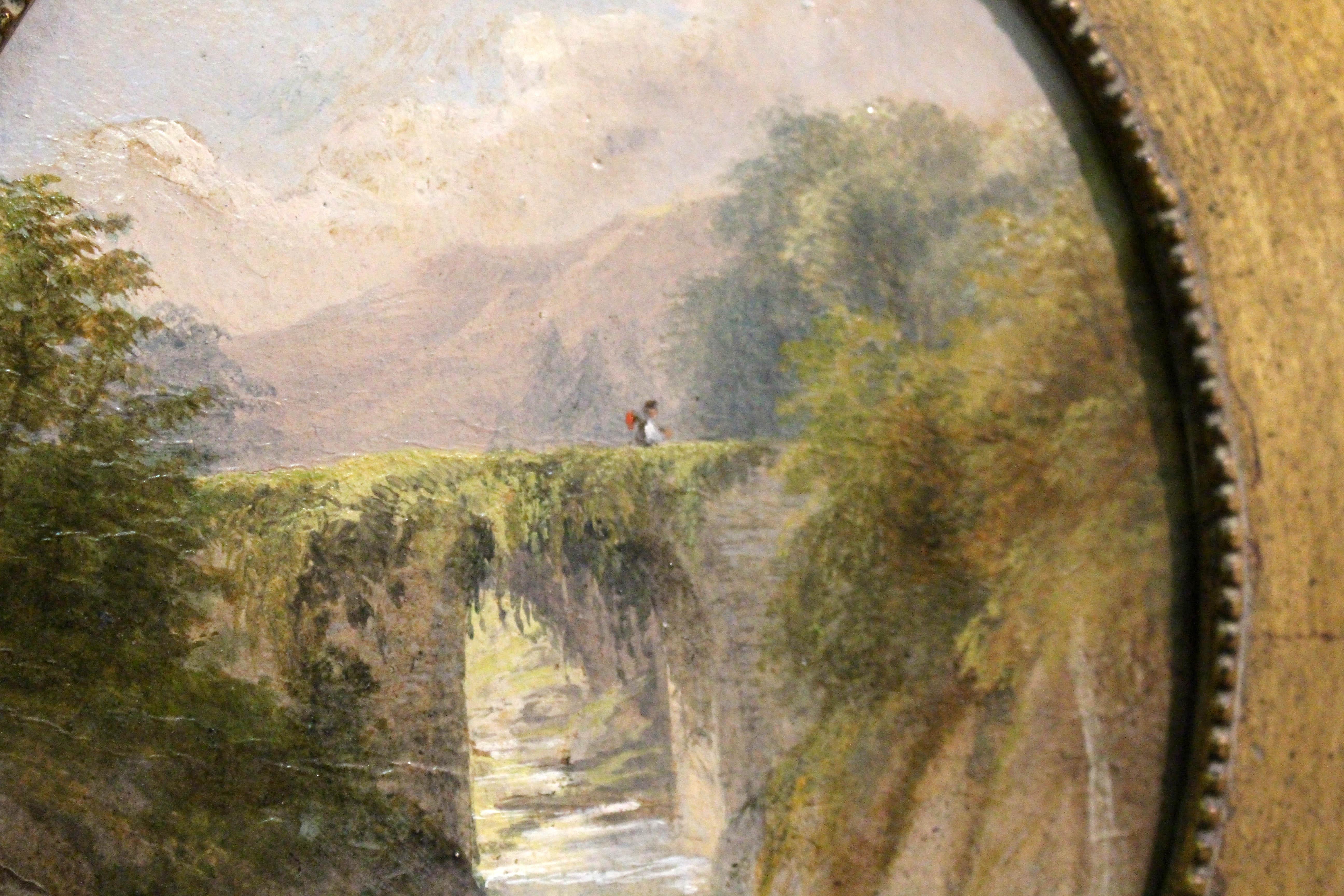 XIXe siècle Huile sur panneau d'artiste de Ponty Glen Wales par W.B. Henley en vente