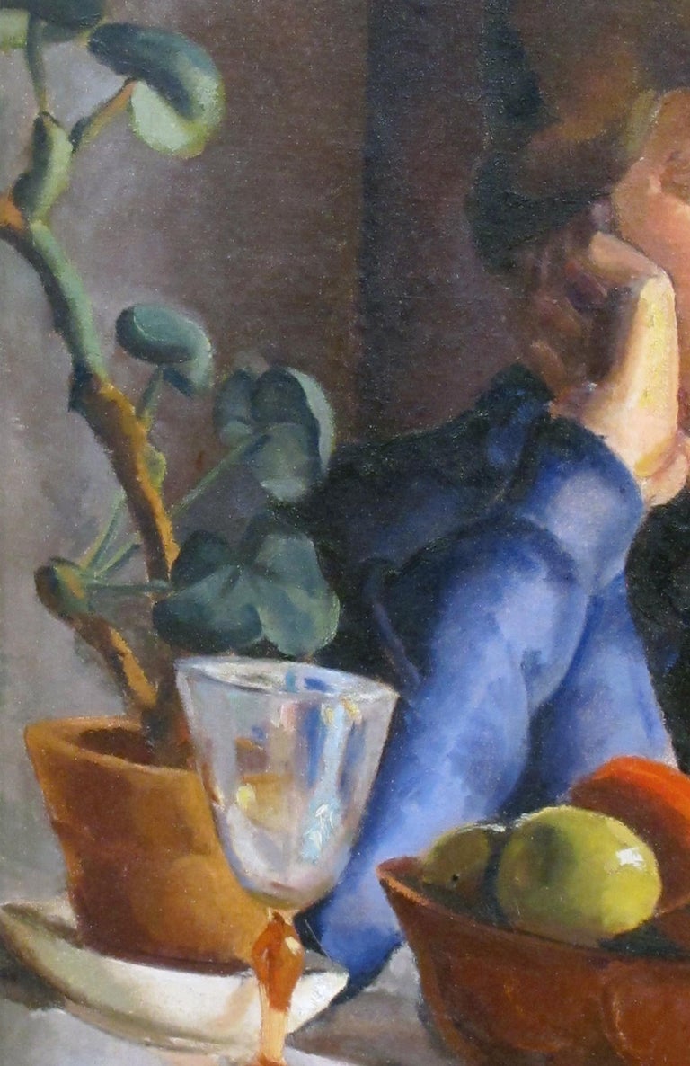 Oil on Board, a Finely Rendered Continental Art Deco Painting of a