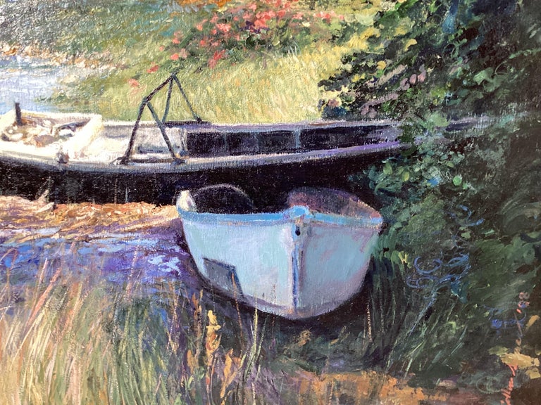 Oil on Board Afternoon Study, The Black Boat For Sale 1