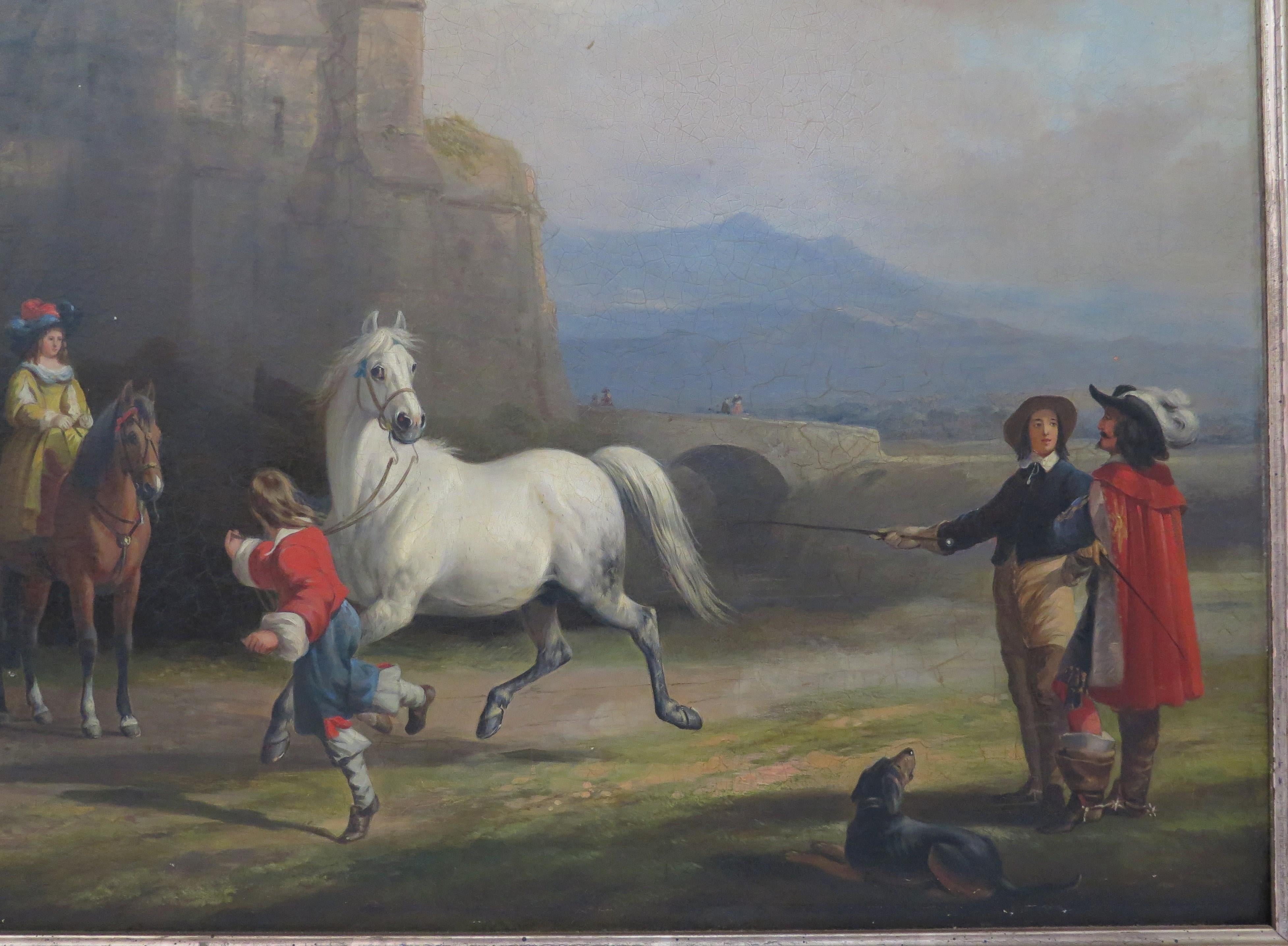 Peint à la main « Showing a Horse » attribué à William Barrand (britannique, 1810-1850)  en vente
