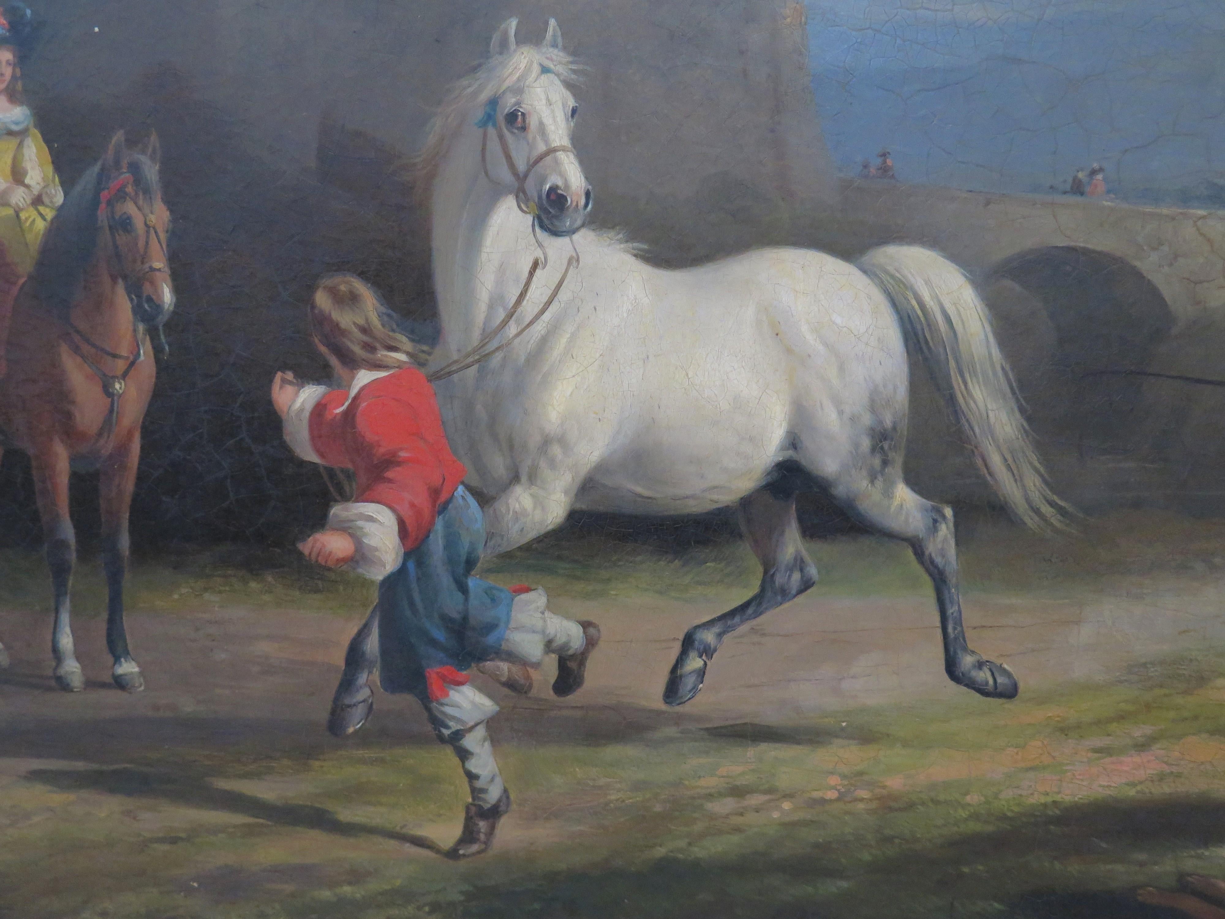 « Showing a Horse » attribué à William Barrand (britannique, 1810-1850)  Bon état - En vente à Dallas, TX
