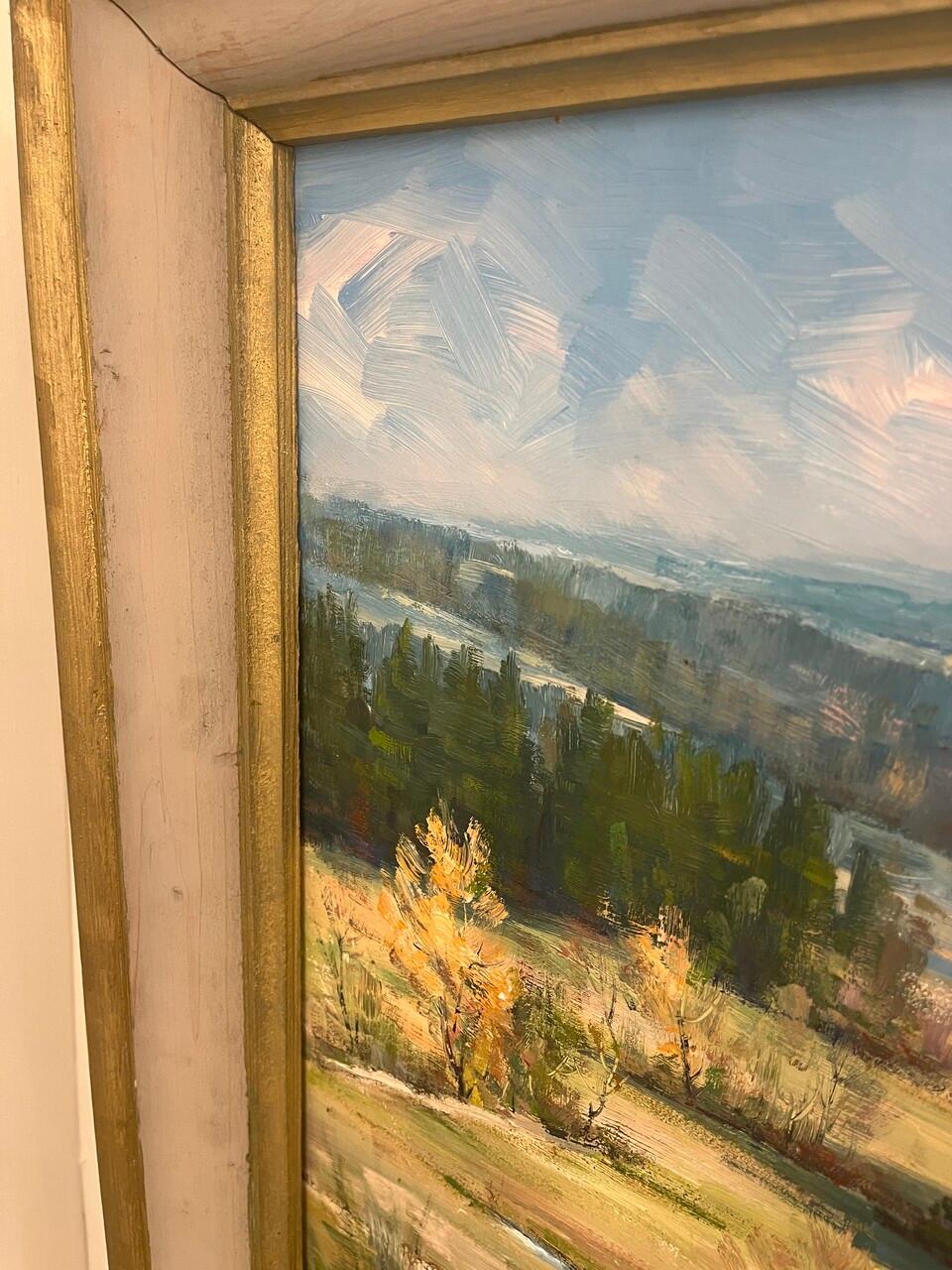 Ölgemälde auf Karton Österreichische Landschaft von Othmar Wagner (Handbemalt) im Angebot