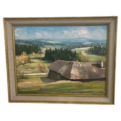 Oil on Board Austrian Landscape by Othmar Wagner
