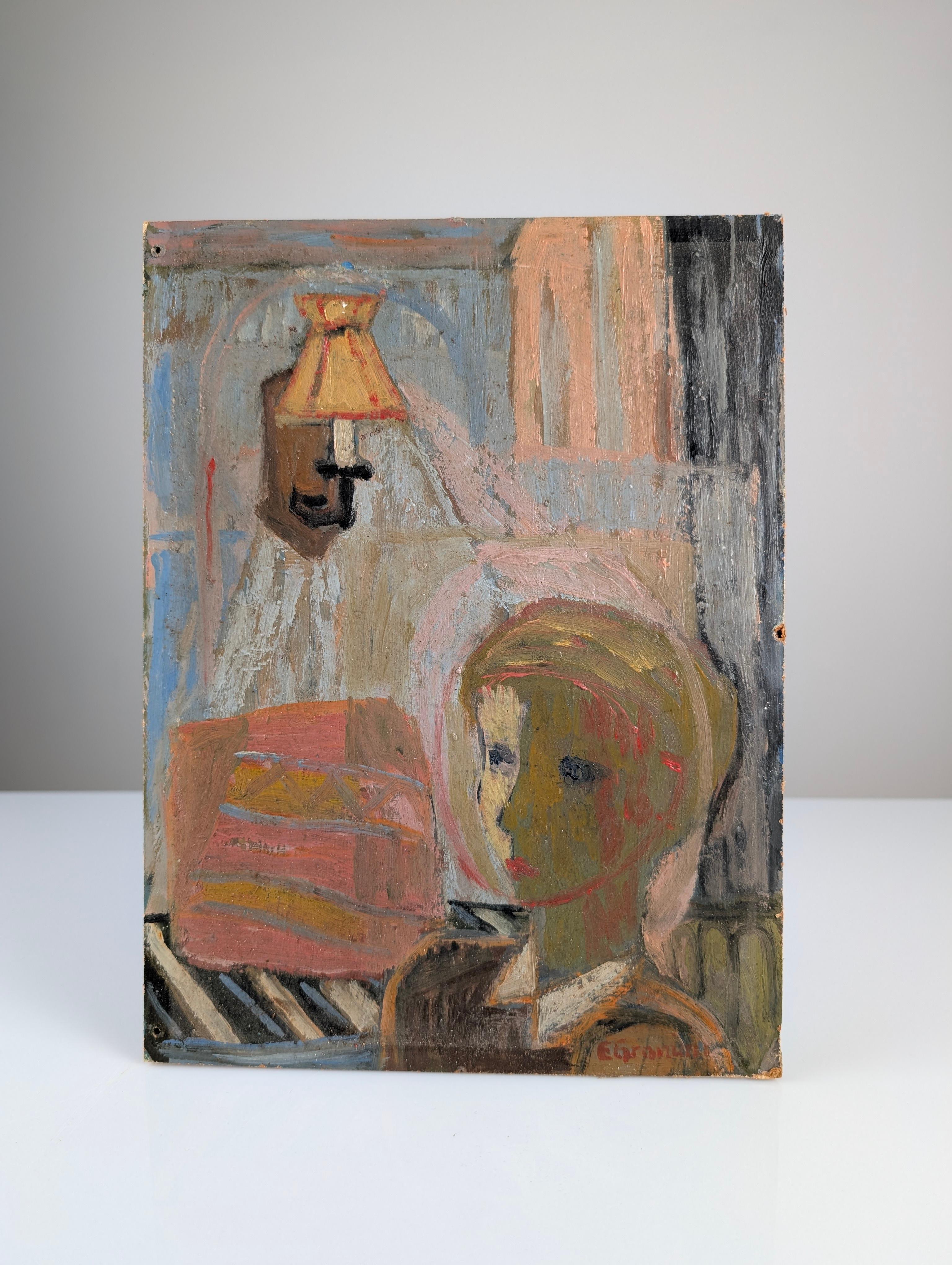 Oil on Board by Einar Granum, Norway, 1950s For Sale 4