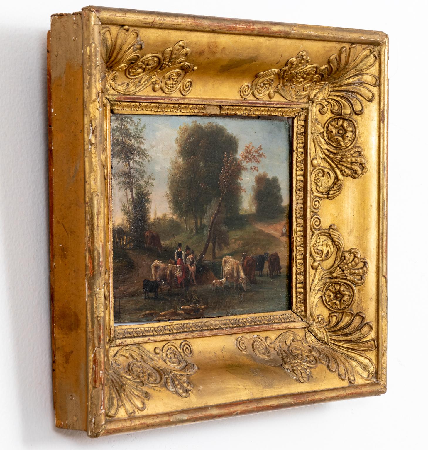 Circa 1800s oil on board by Guillaume Frederik Ronmy titled 