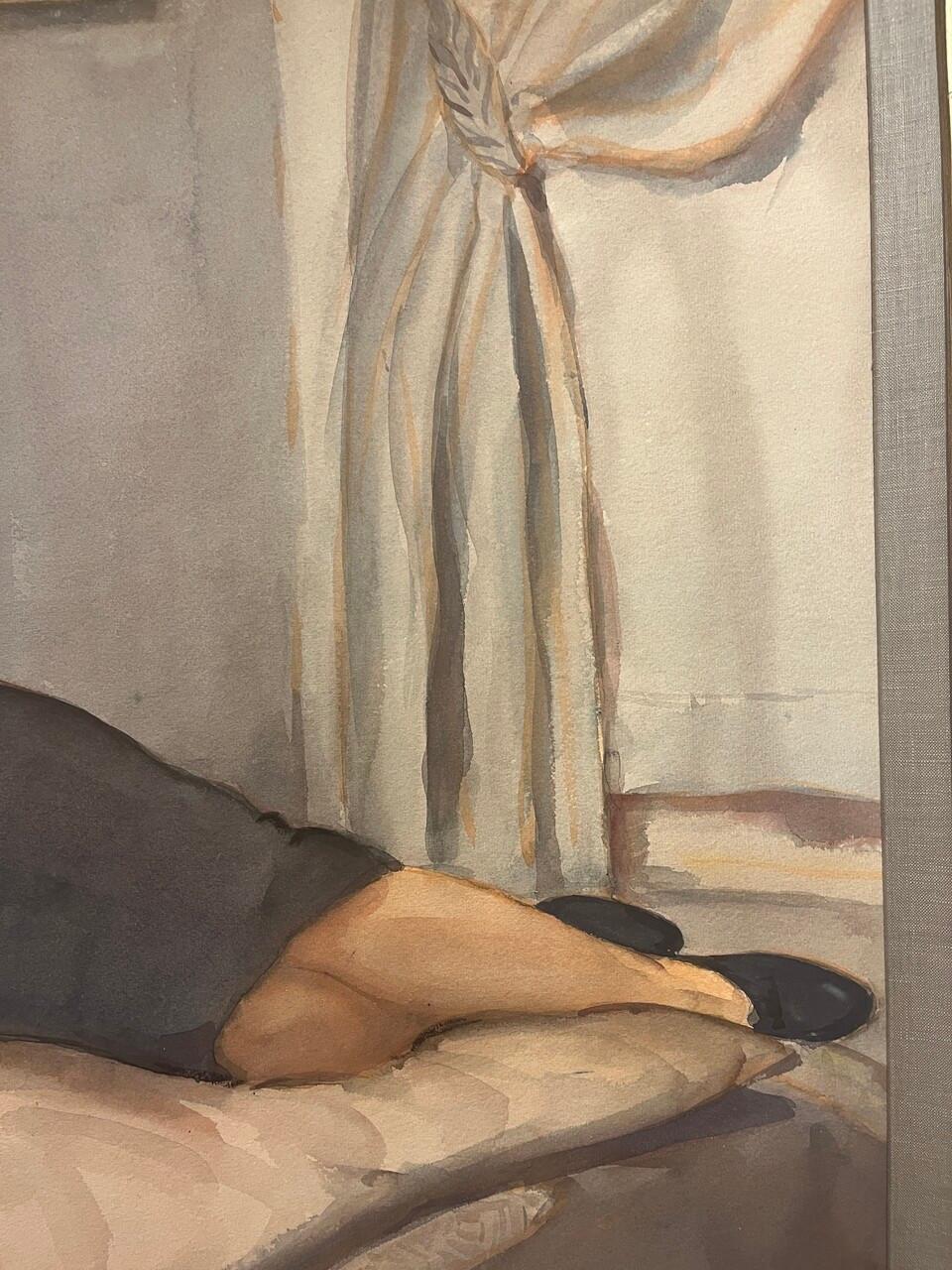 American Oil on Board by Sandy Sutherland For Sale