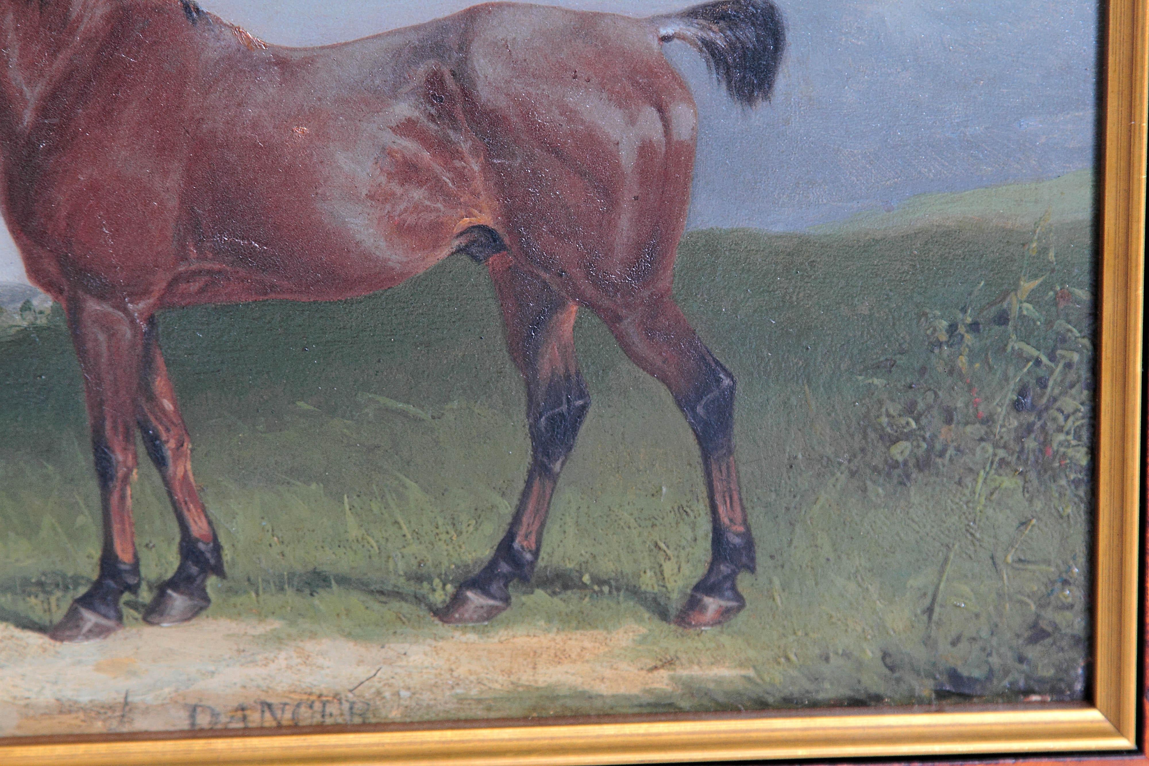 Oil on Board Horse Portrait In Good Condition In Dallas, TX