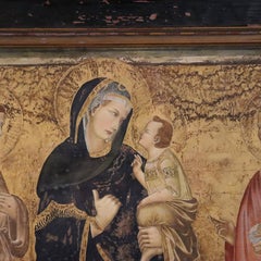 Oil On Board Icon Master Copy “Madonna, St. Francis & St. John” Numbered 19thC