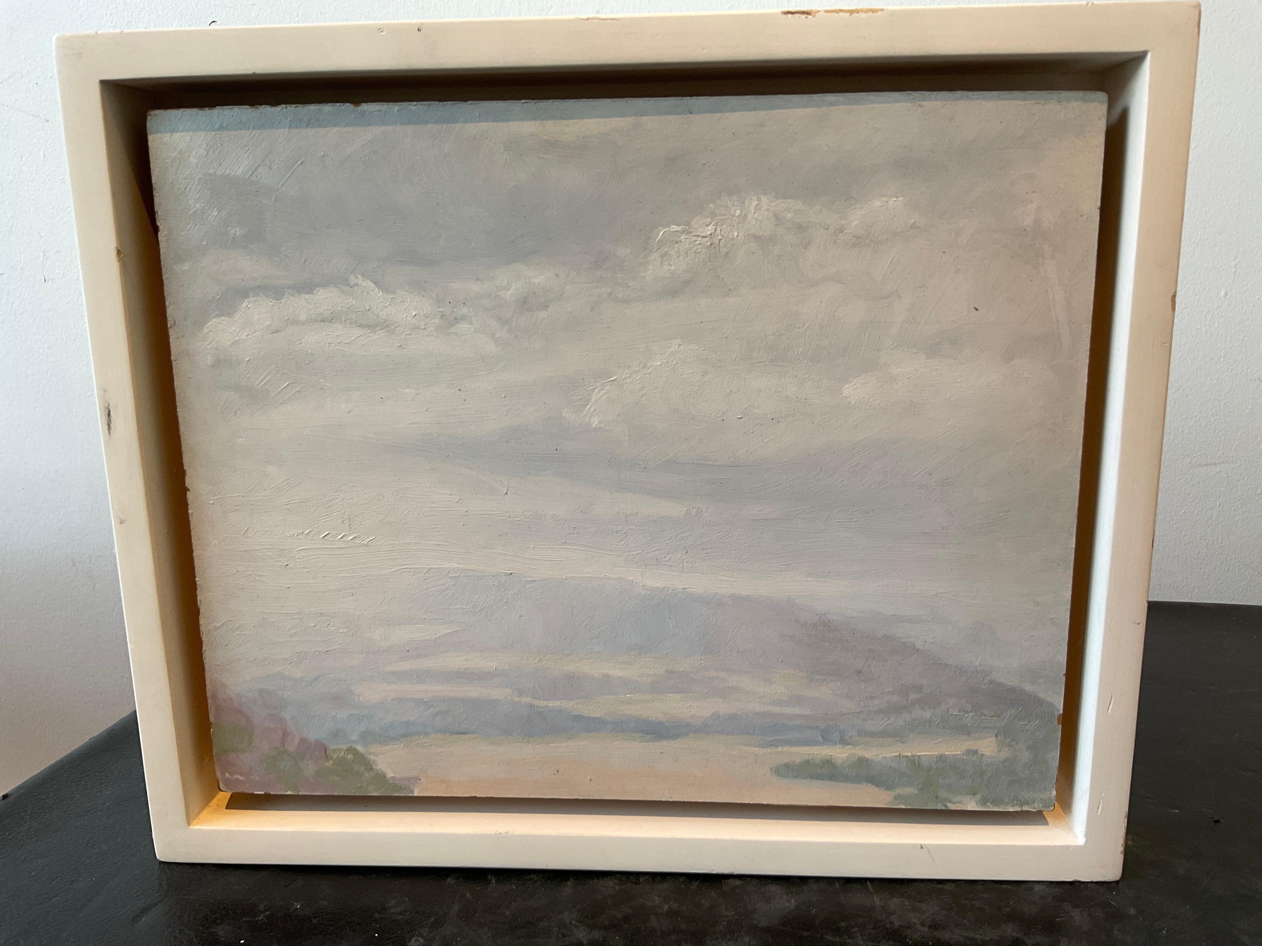 Oil On Board Of Delaware Water Gap During Snow For Sale 1