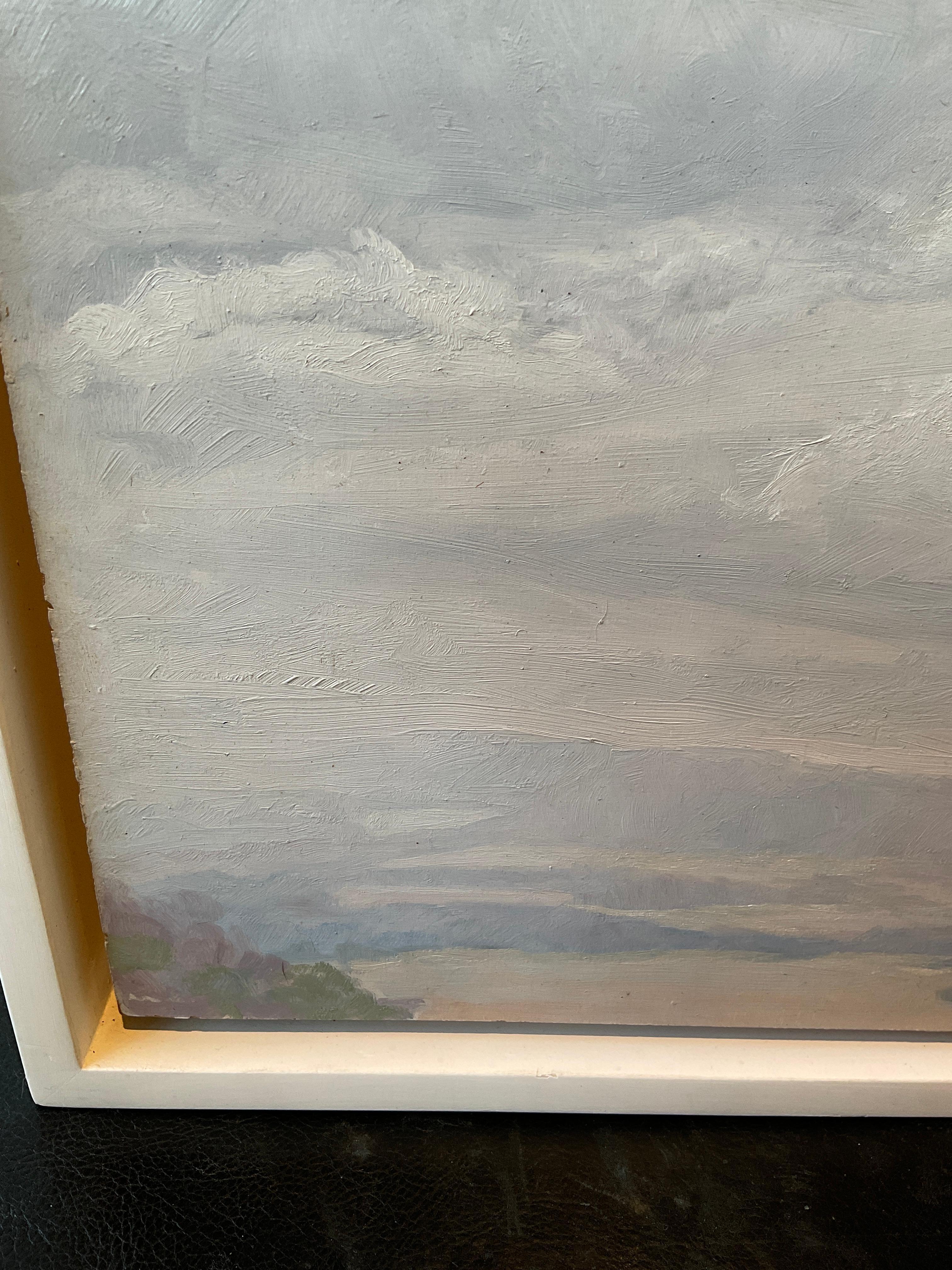 Oil On Board Of Delaware Water Gap During Snow For Sale 2