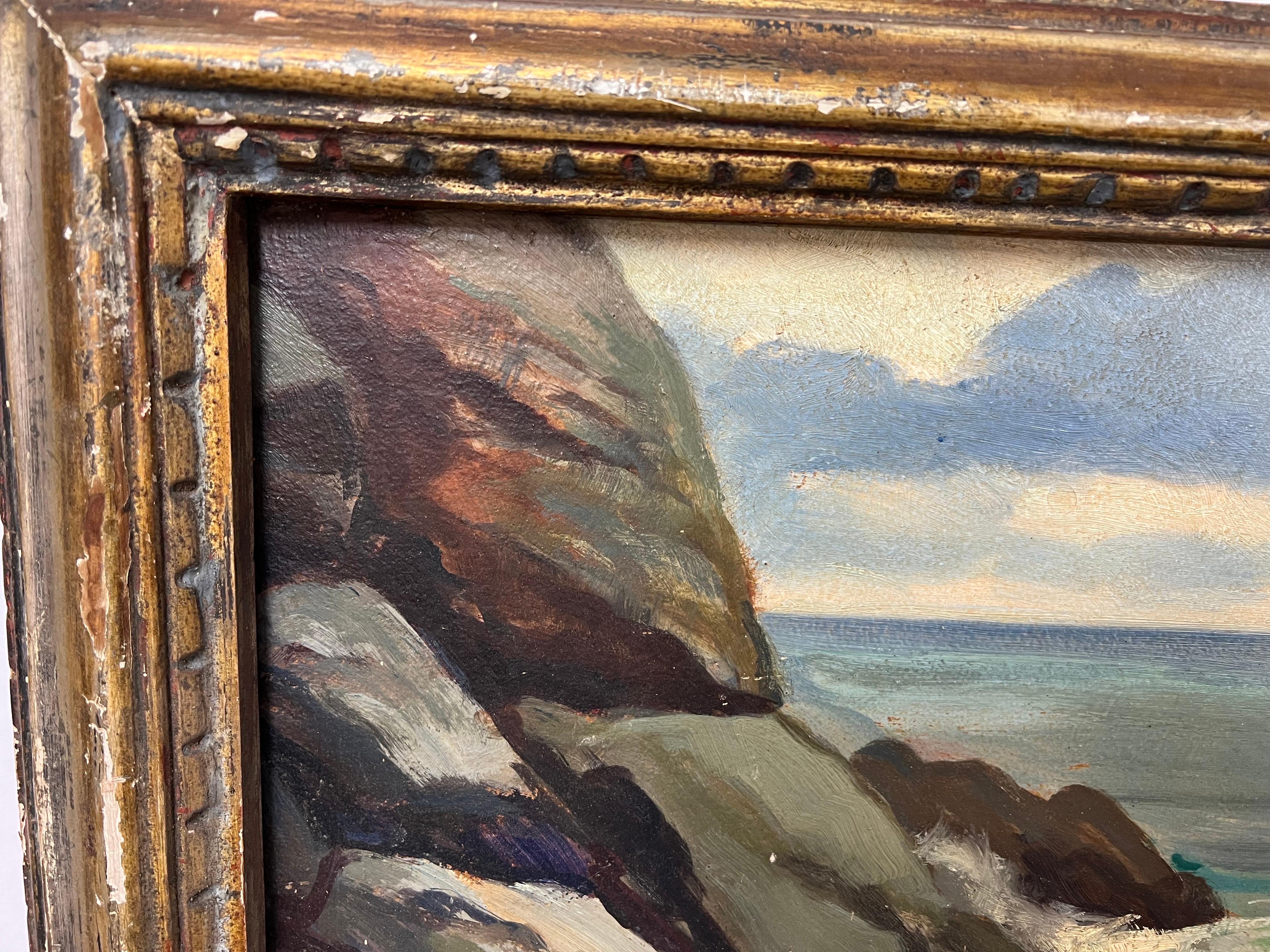 Oil on board of New Hampshire Coastal Scene For Sale 5