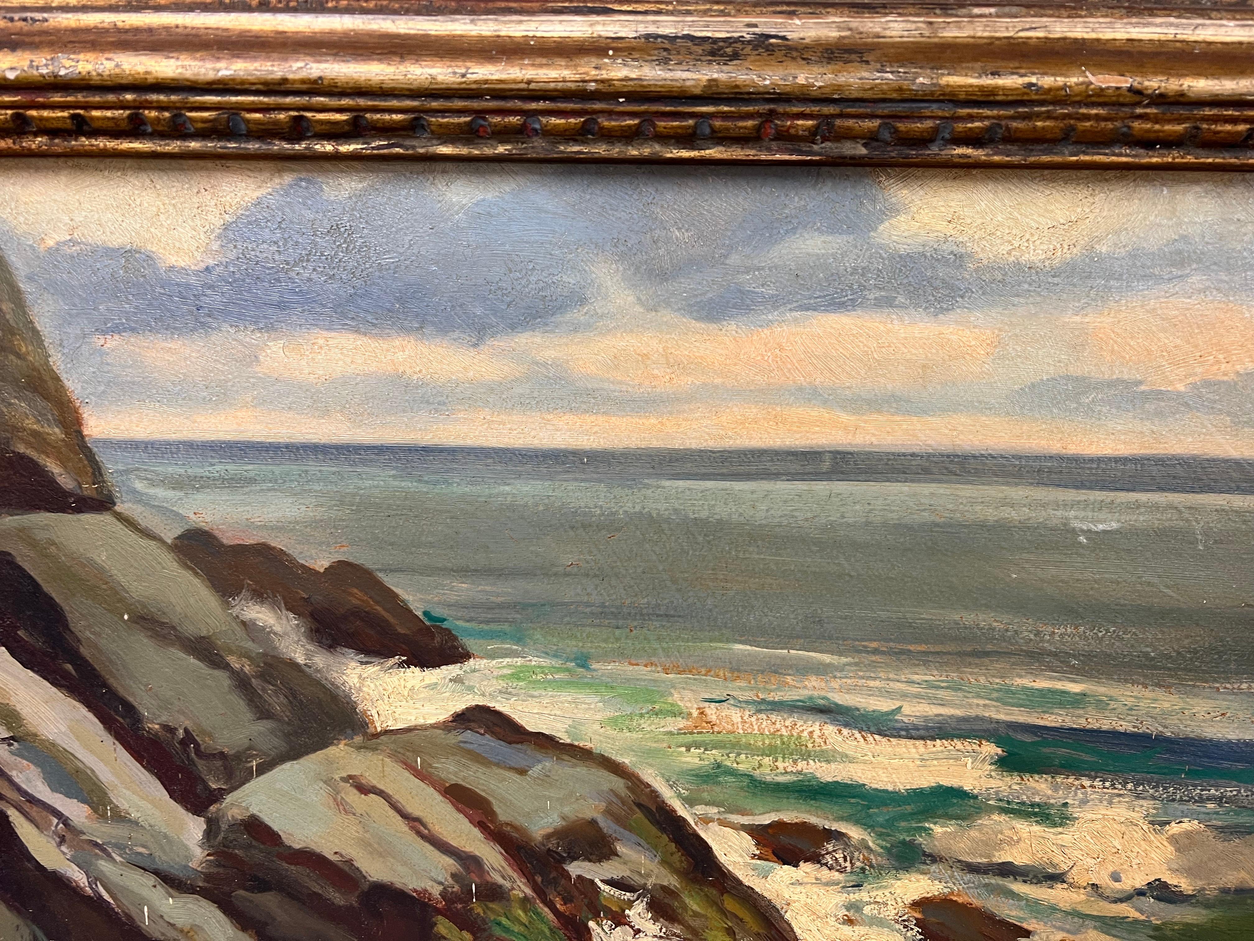 Oil on board of New Hampshire Coastal Scene For Sale 1
