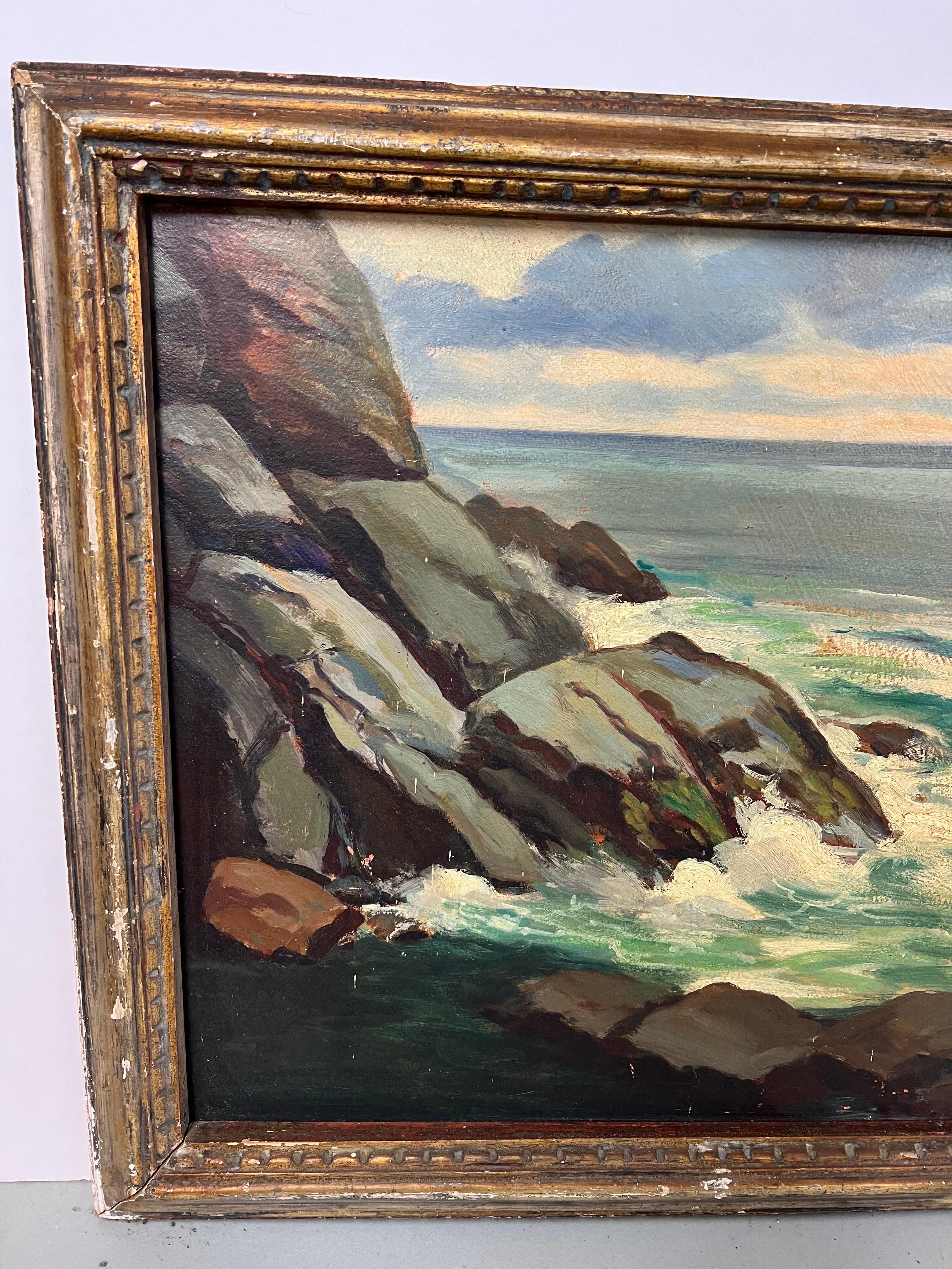 Oil on board of New Hampshire Coastal Scene For Sale 3