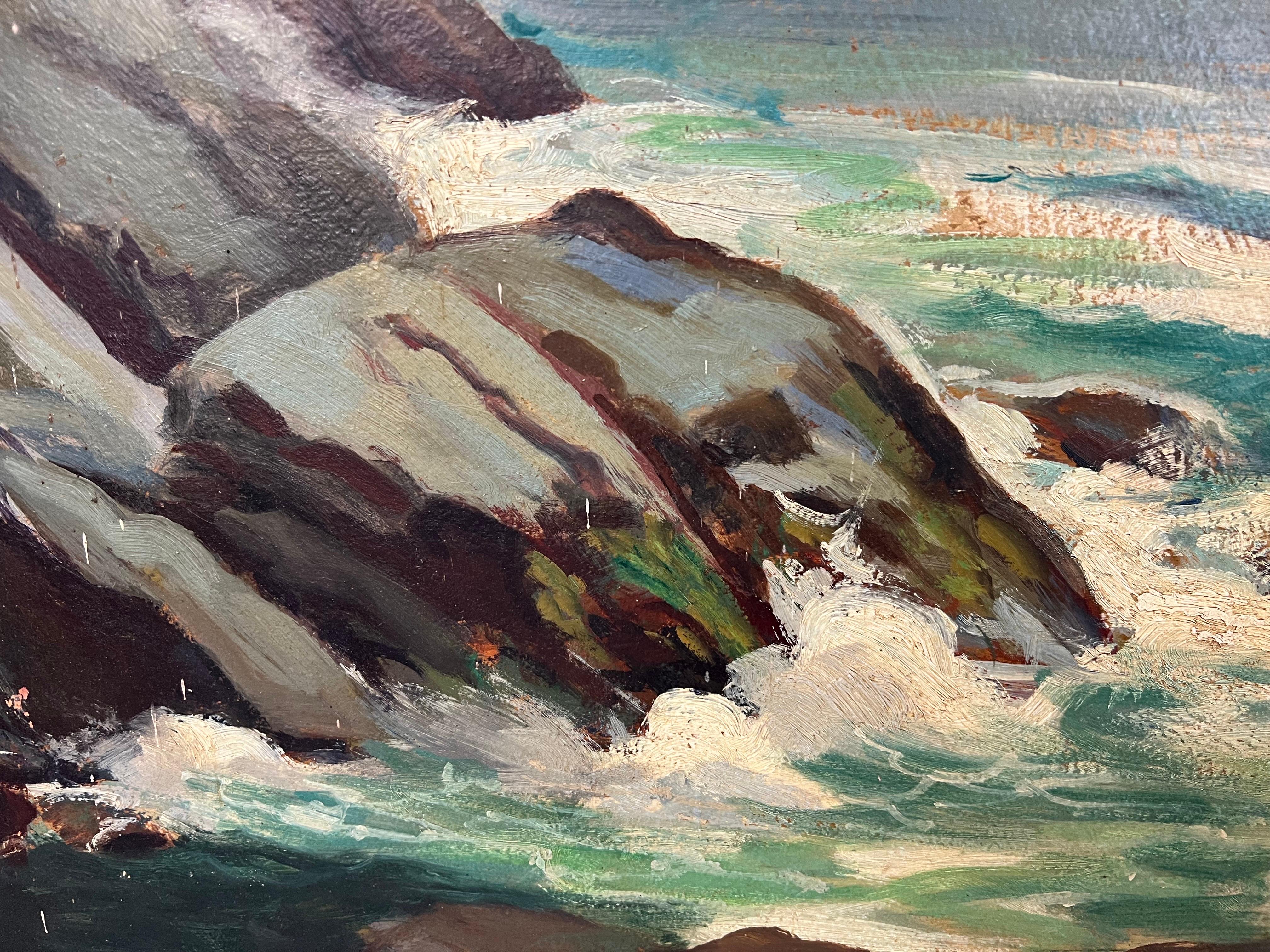 Oil on board of New Hampshire Coastal Scene For Sale 4
