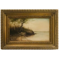 Antique Oil on Board of Peaks Island in Maine Signed George M. Hathaway '1853-1903'