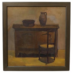 Oil on board painting by Jean Langlois (1923-2014)