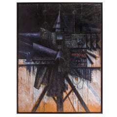Oil on Board Painting by Nick de Angelis "Untitled", USA 2000s