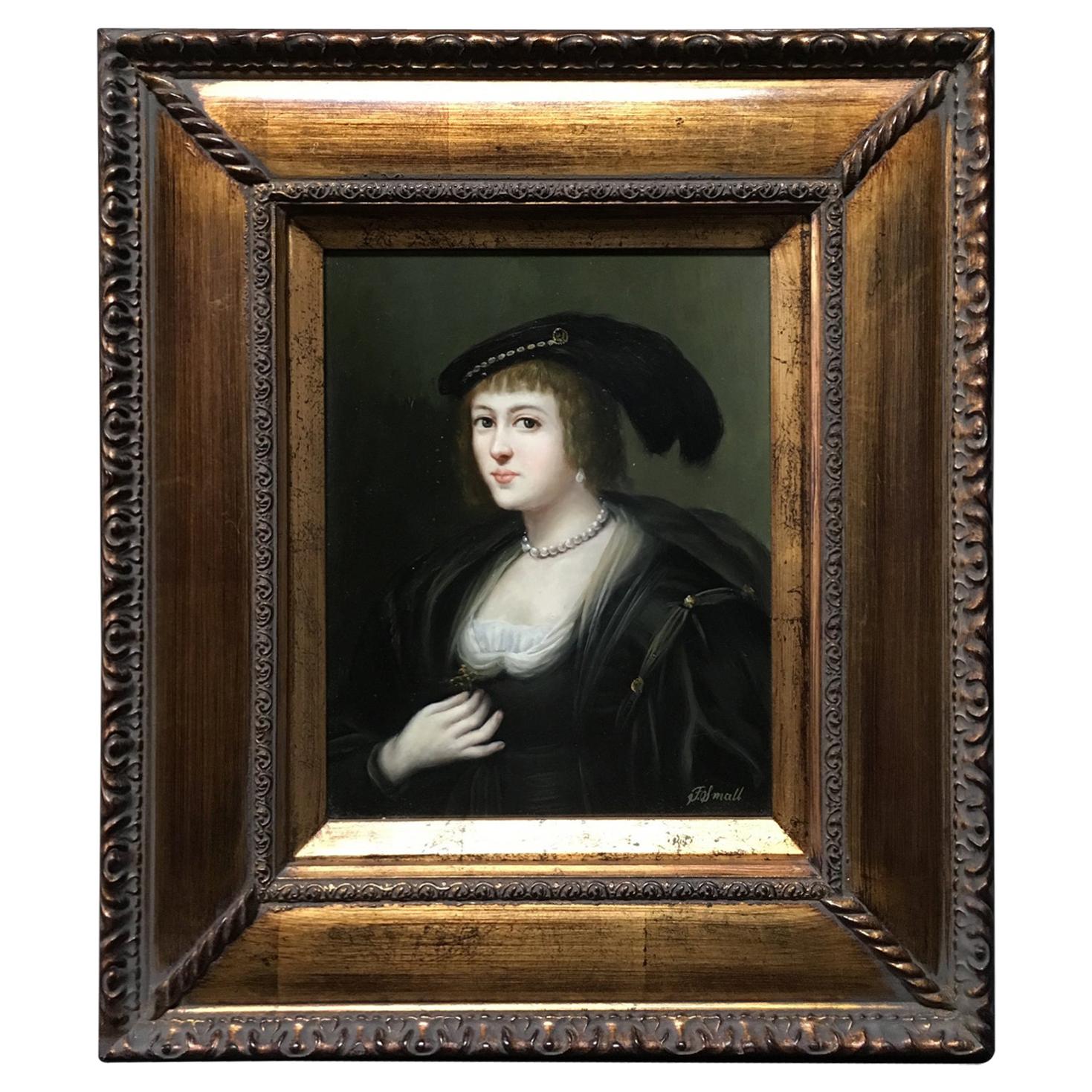 Pittura olio su tavola Ritratto di donna