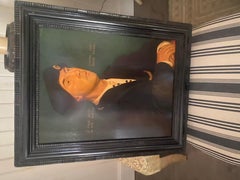 Portrait à l'huile sur carton d'un gentilhomme du XVIe siècle.  Très majestueux.