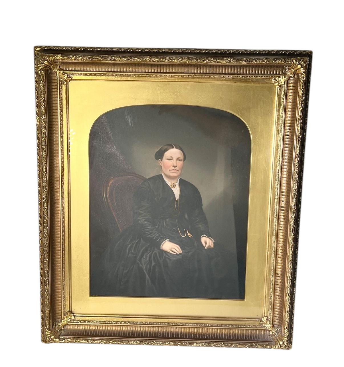 Bois Portraits à l'huile sur carton d'un mari et d'une femme fortunés en vente