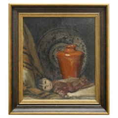 Antique Oil on board 
The Japanese Doll
 By Wini Buzzard