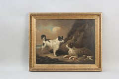 Olio su tavola, Due cani, secondo G. Moreland